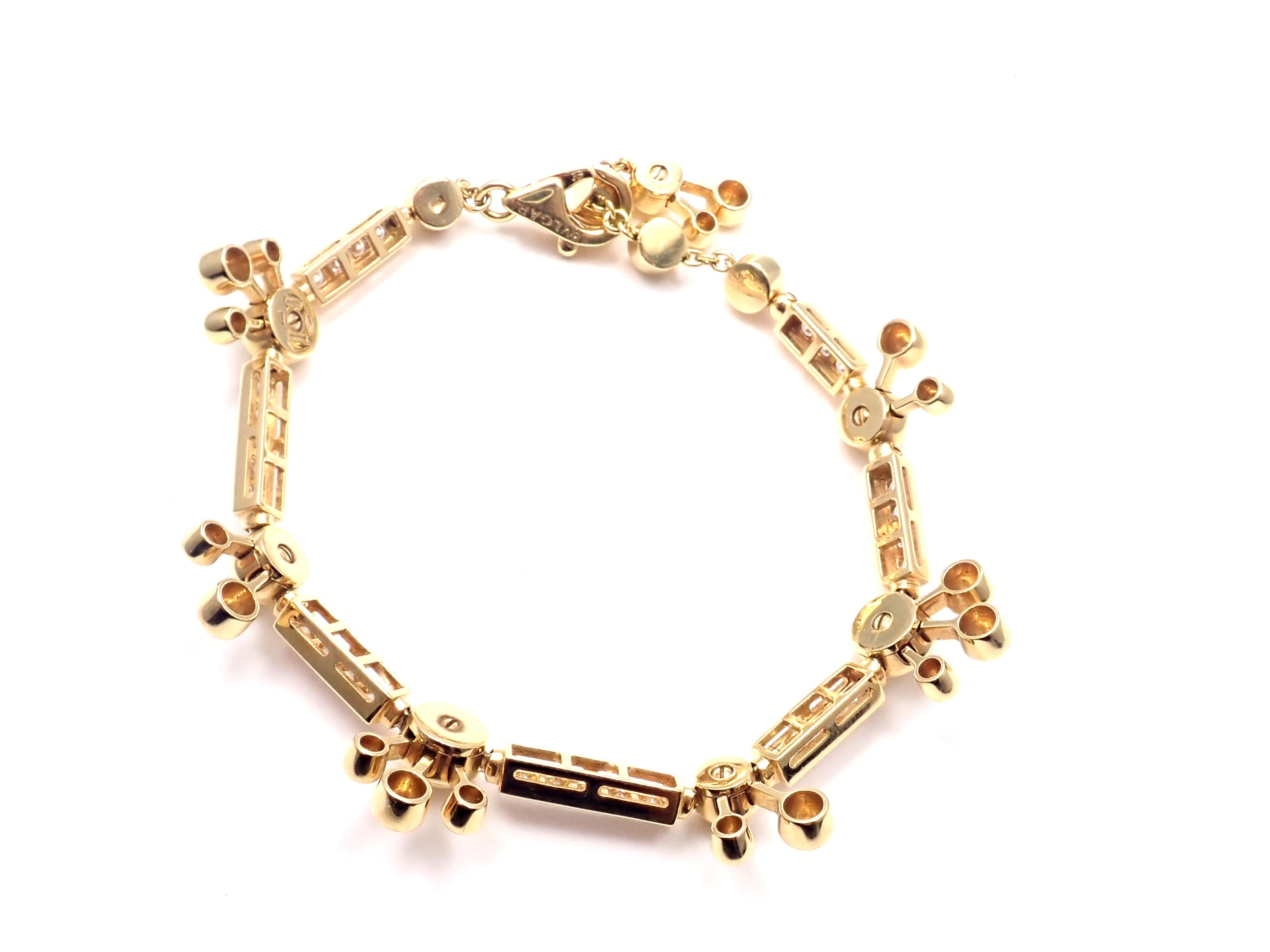Bulgari Astrale Diamond Link Yellow Gold Bracelet In Excellent Condition In Holland, PA
