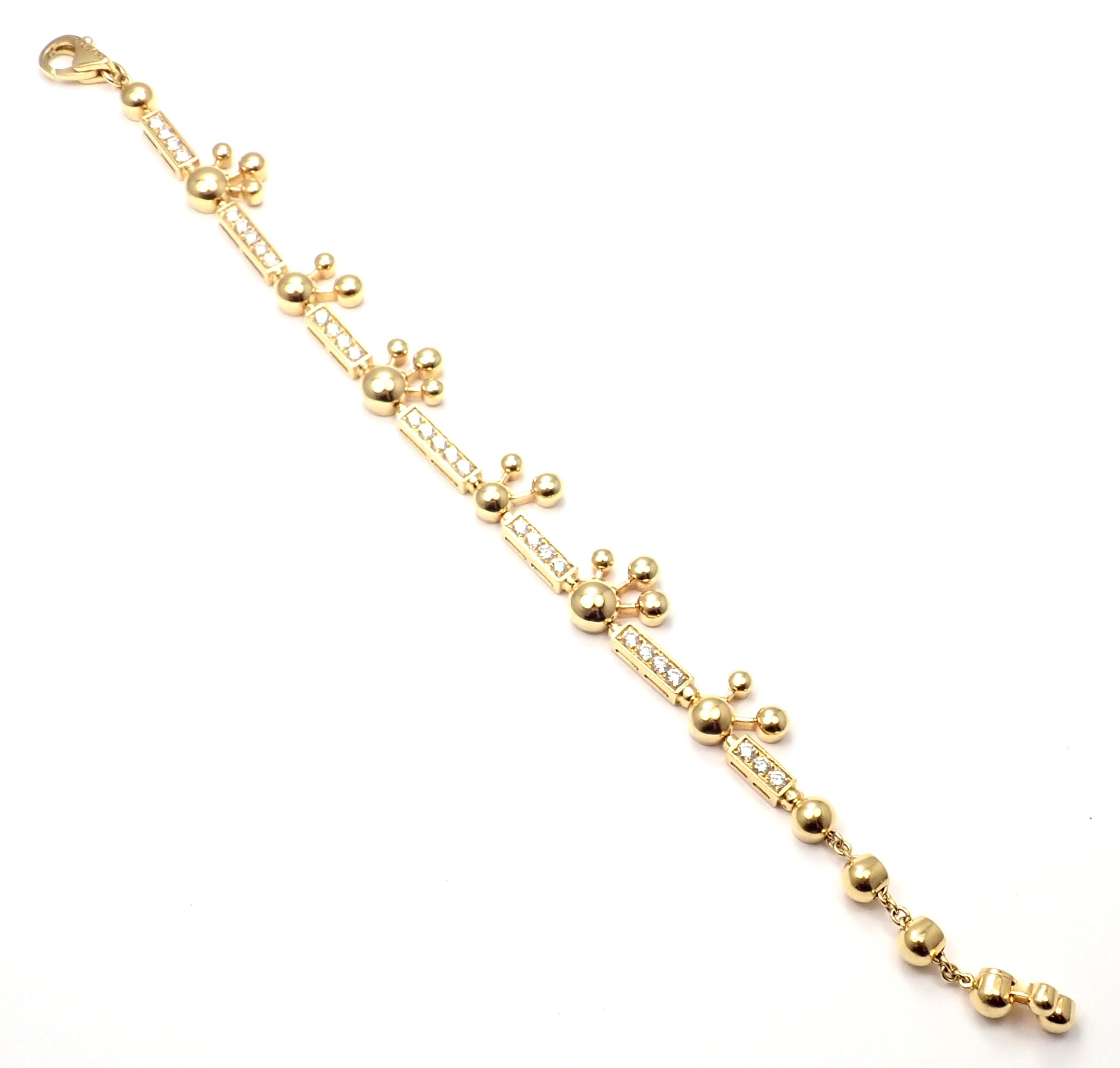 Women's or Men's Bulgari Astrale Diamond Link Yellow Gold Bracelet