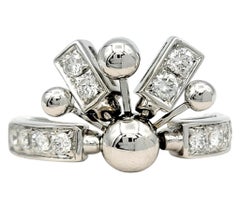 Bulgari Astrale Fireworks Articulated Diamond Ring in 18 Karat White Gold