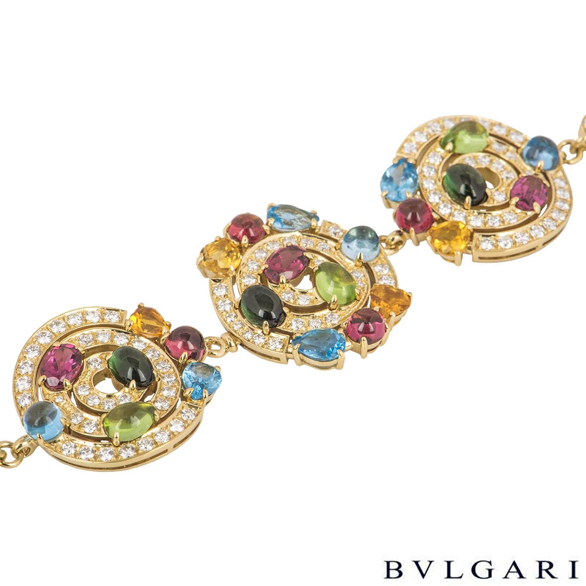 Bulgari Astrale Multi-Gem Diamond Bracelet In Excellent Condition In London, GB