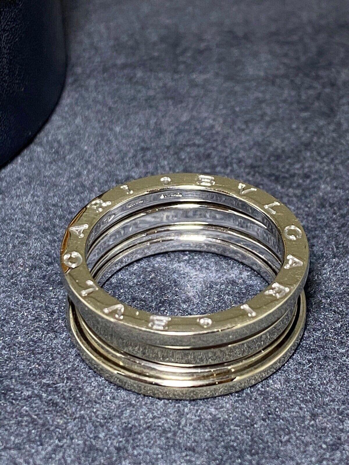 Moderne Bulgari B-Zero 1, bague/anneau en or blanc 18 carats 750, taille 58 (Q). Prix de vente 4200 $. en vente