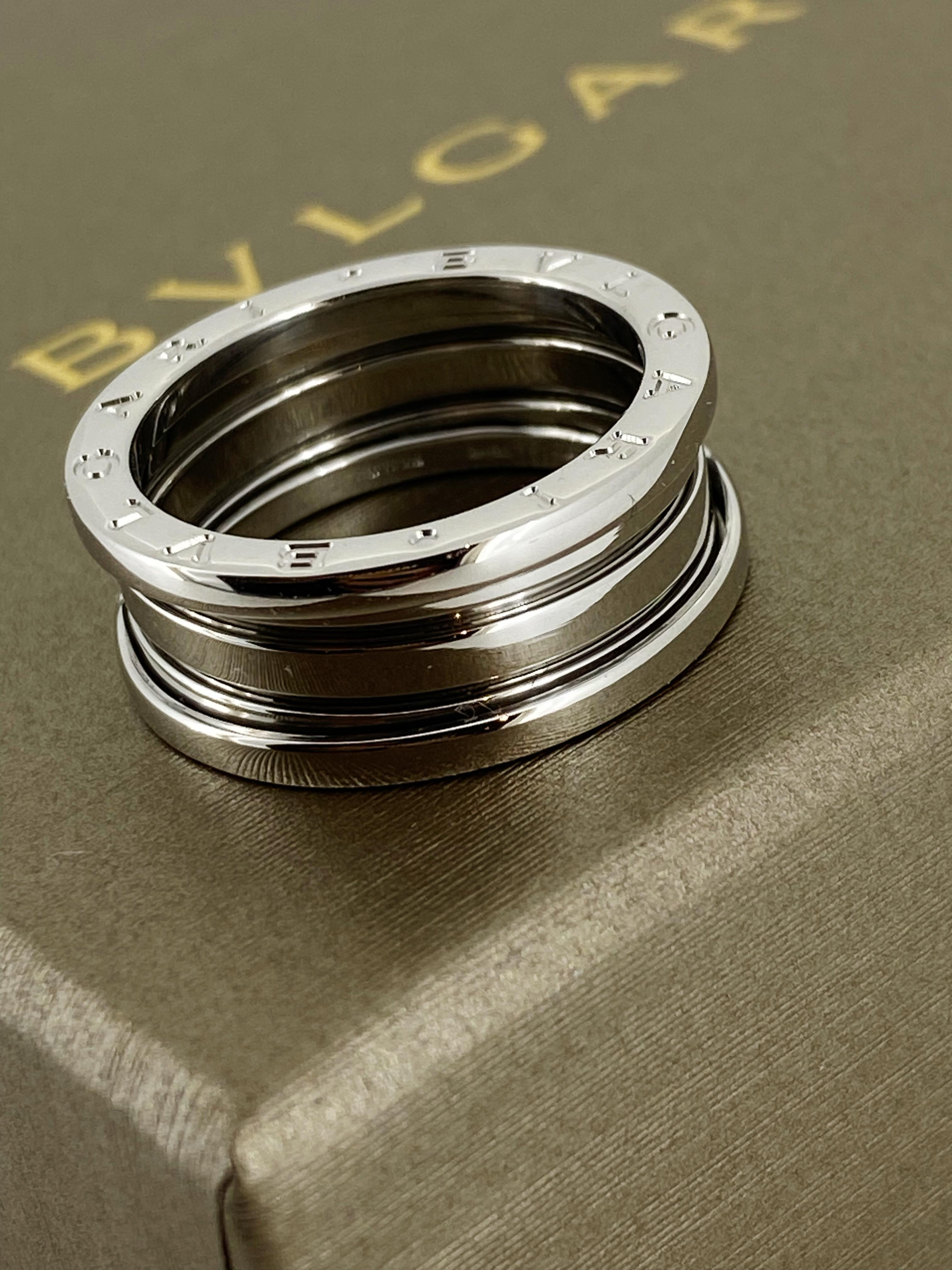 Bulgari B-Zero 1 18K 750 Weißgold Band / Ring, Größe 58 (Q). Wert in Höhe von 4200 $. für Damen oder Herren