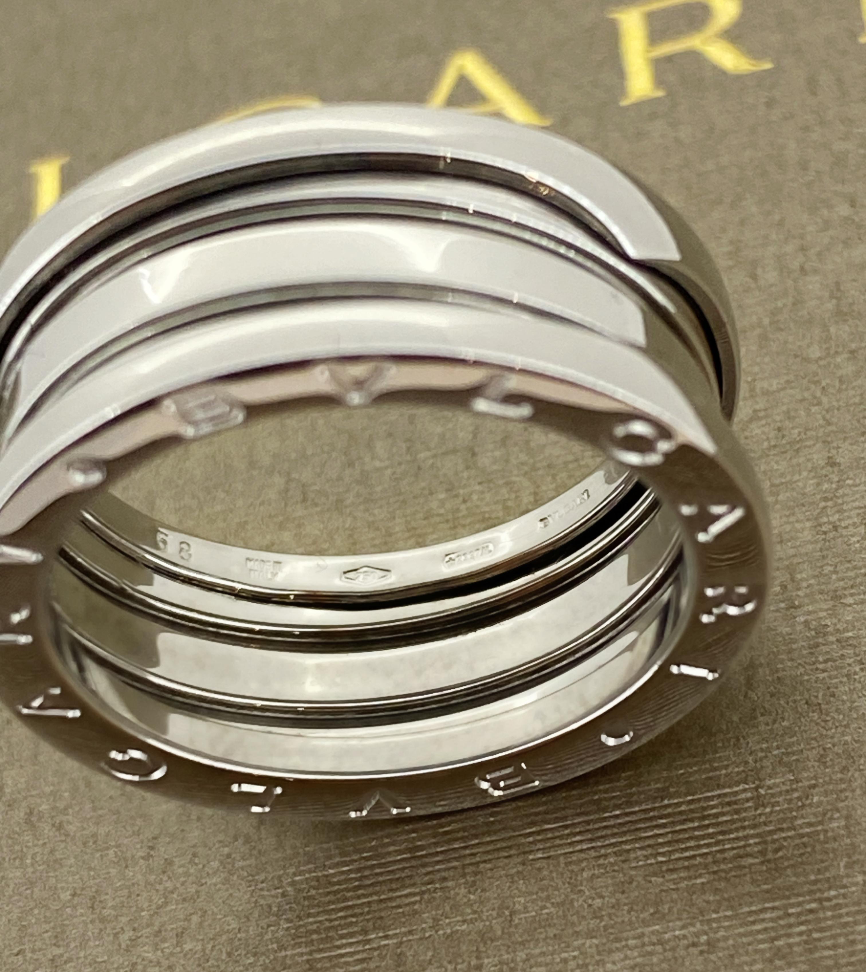 Bulgari B-Zero 1 18K 750 Weißgold Band / Ring, Größe 58 (Q). Wert in Höhe von 4200 $. 2