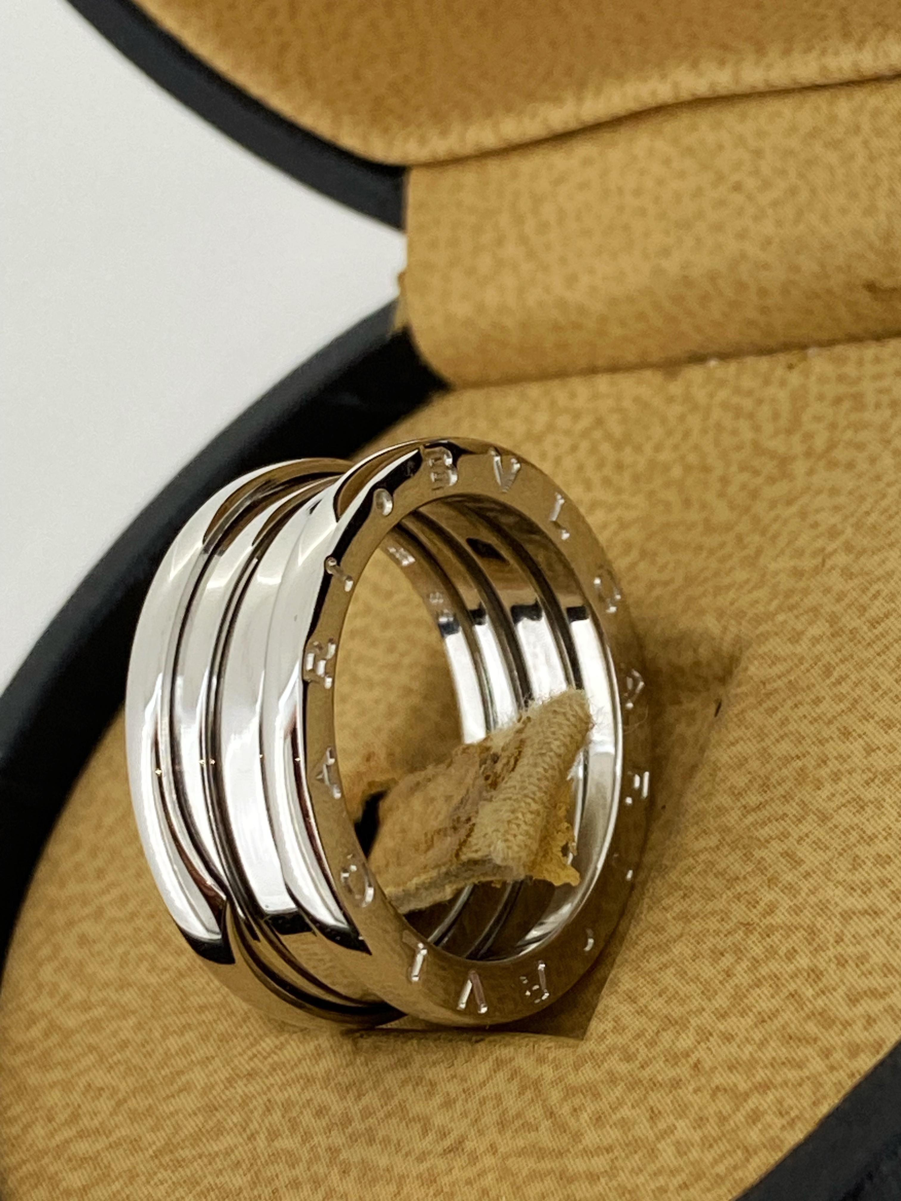 Bulgari B-Zero 1 18K 750 Weißgold Band / Ring, Größe 58 (Q). Wert in Höhe von 4200 $. (Moderne)