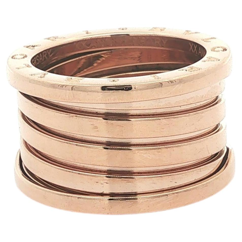 Bulgari B. Zero 1 aus 18 Karat Roségold, XX-Jubiläumsausgabe, 13,2 mm breiter Ring, Ringgröße 57