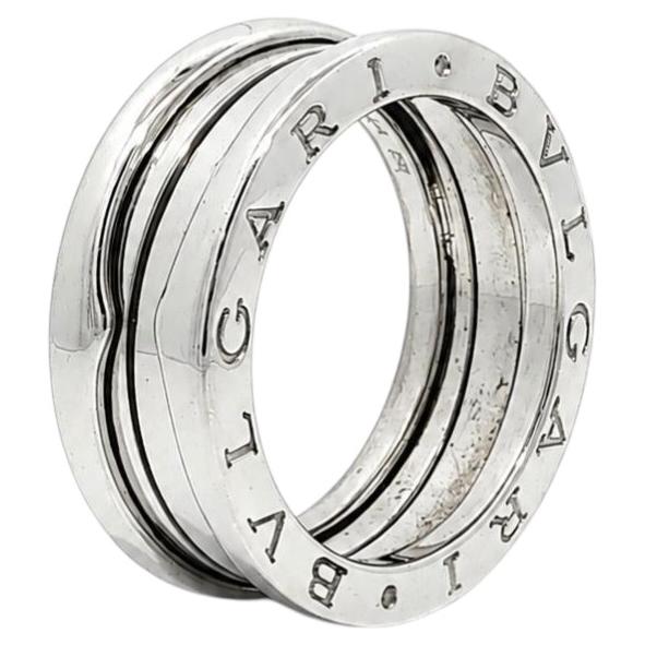 Bulgari B. Zero 1 18k White Gold 7.8mm Wide Band Ring Size 54 For Sale