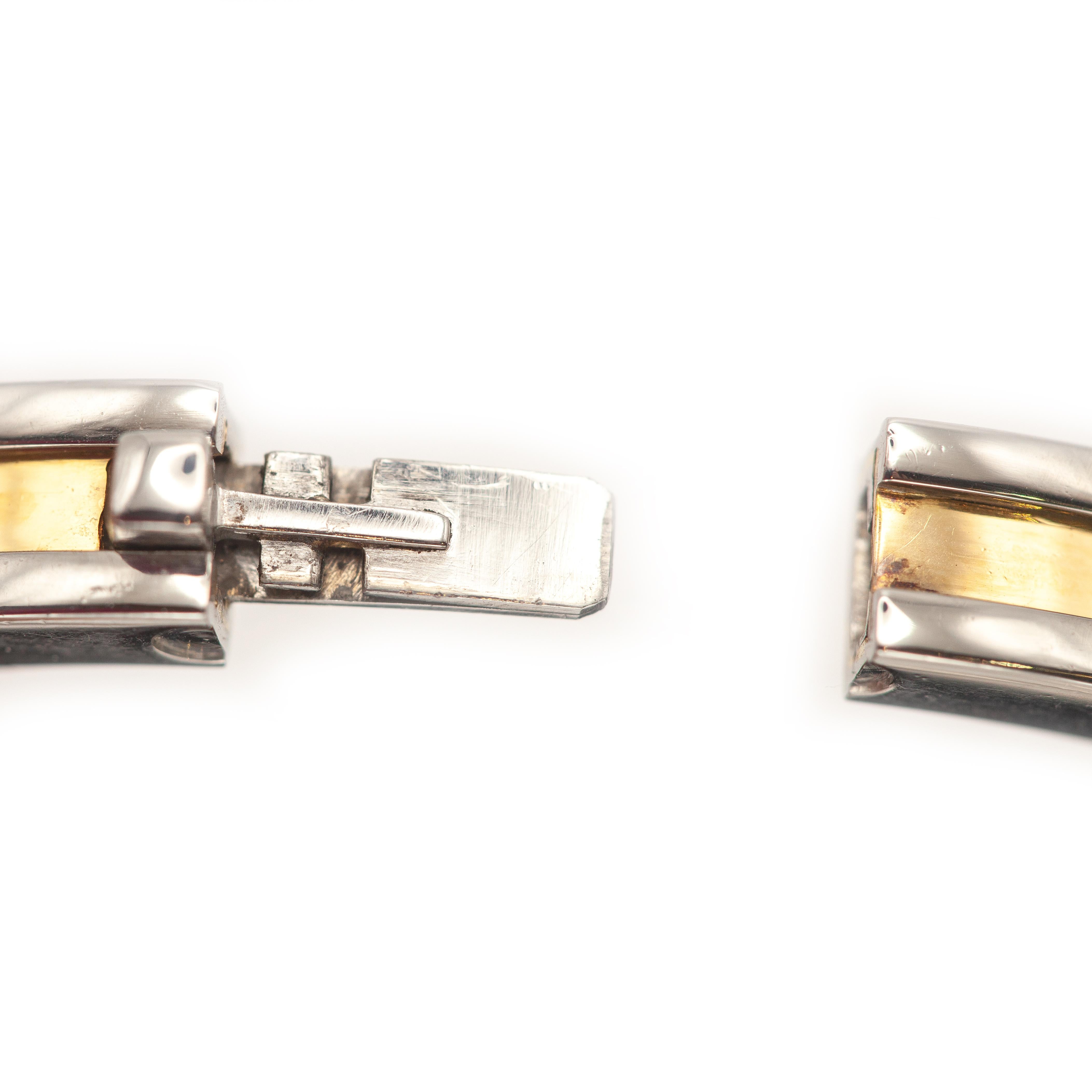 BULGARI B. Zero 1 18K YG and Steel Oval Hinged Bangle For Sale 4