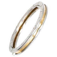 BULGARI B. Zero 1, bracelet à charnière ovale en or jaune 18 carats et acier