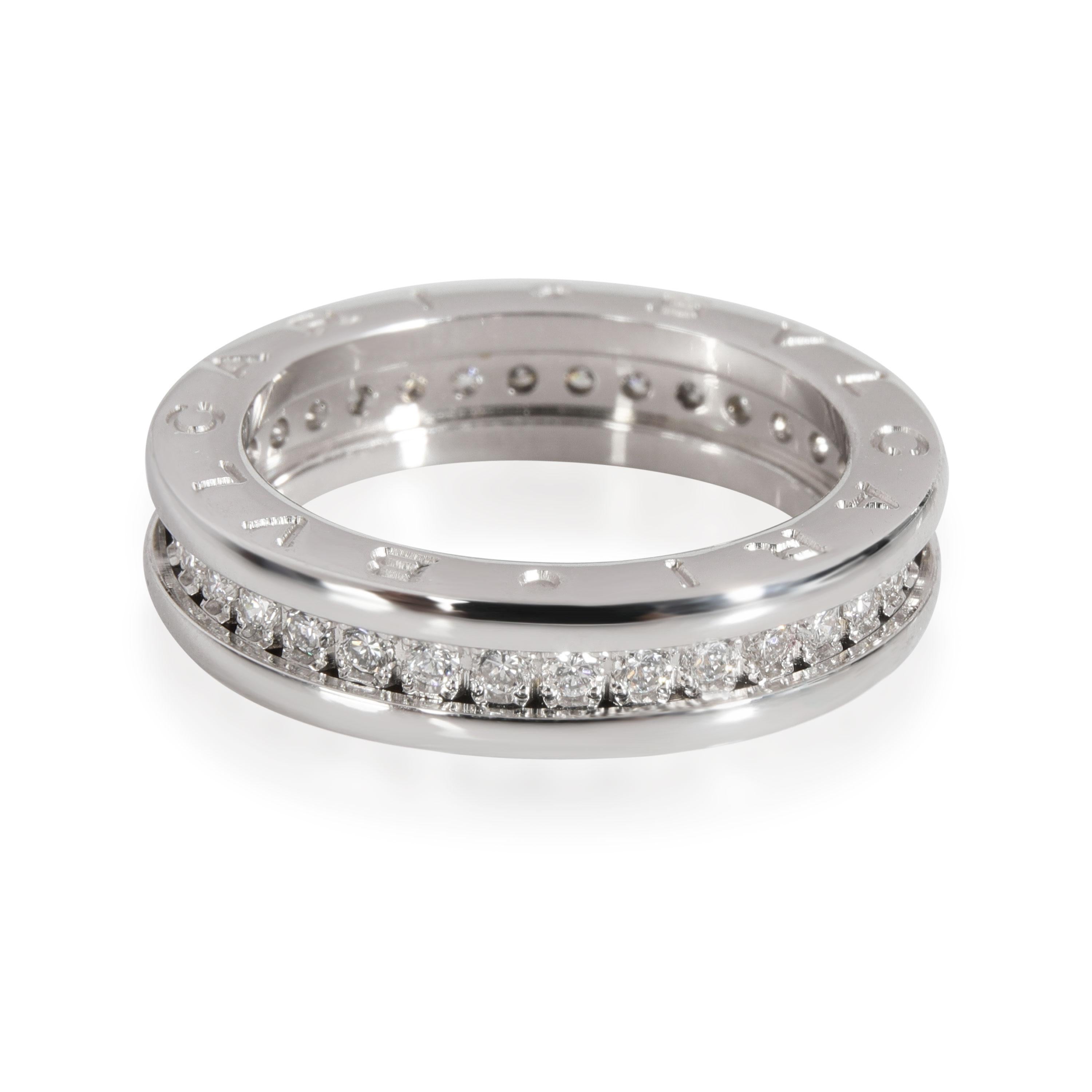 Bulgari B Zero 1 One-Band Diamond Ring in 18K White Gold 0.48 Ctw For Sale  at 1stDibs