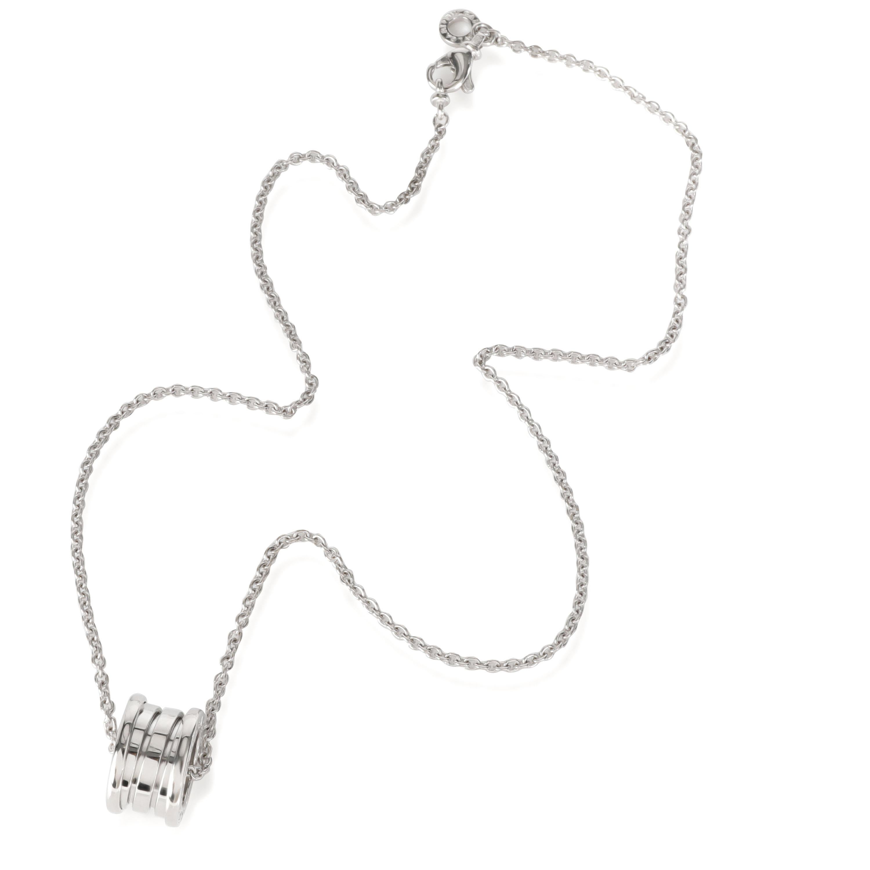 Bulgari B. Zero 1 Pendant in 18k White Gold

PRIMARY DETAILS
SKU: 112702
Listing Title: Bulgari B. Zero 1 Pendant in 18k White Gold
Condition Description: Retails for 3,600 USD. In excellent condition and recently polished. Chain is 16 inches in