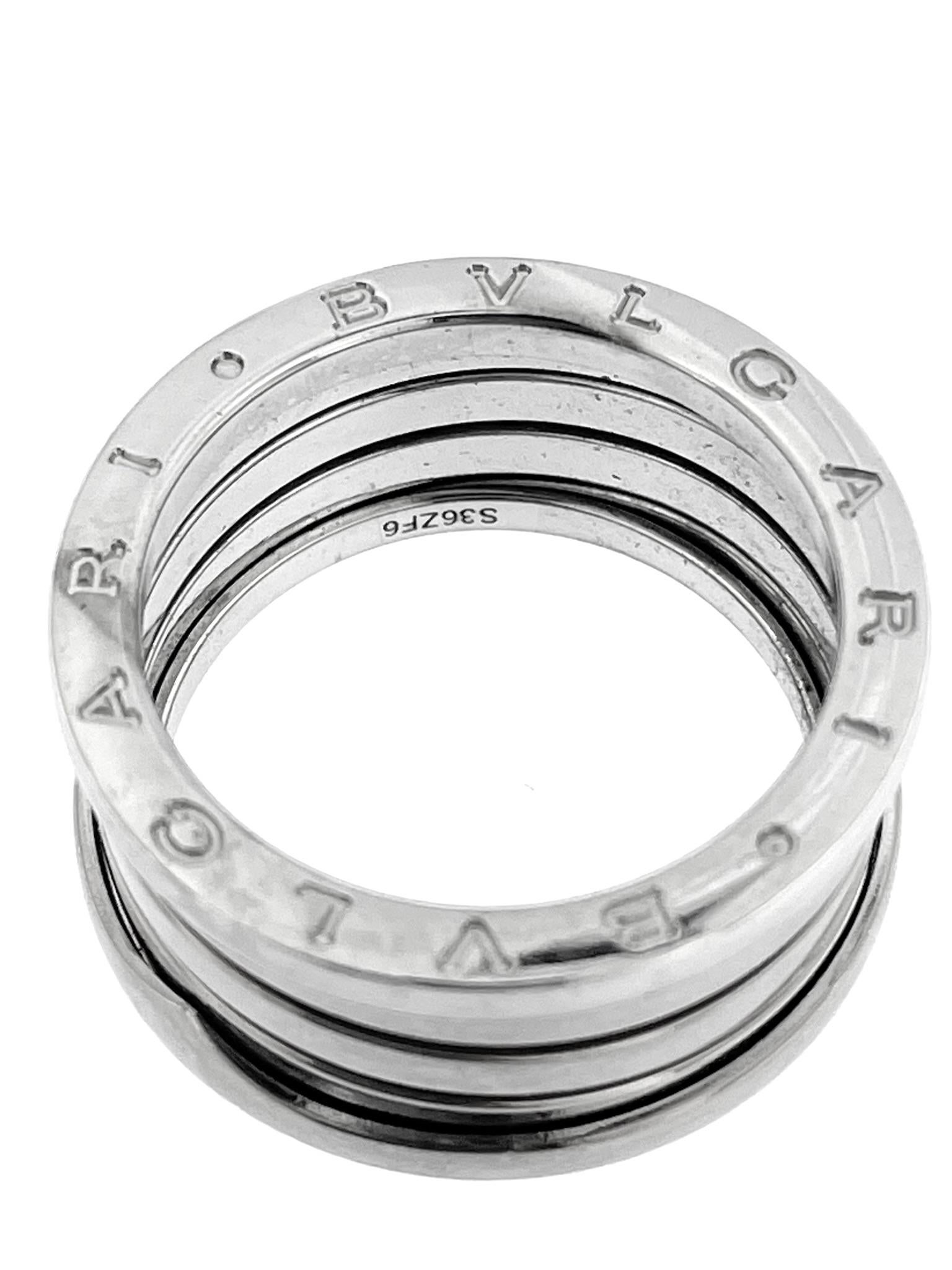 Bulgari B Zero 1 Ring 18 Karat Weißgold 3 Rows (Moderne) im Angebot