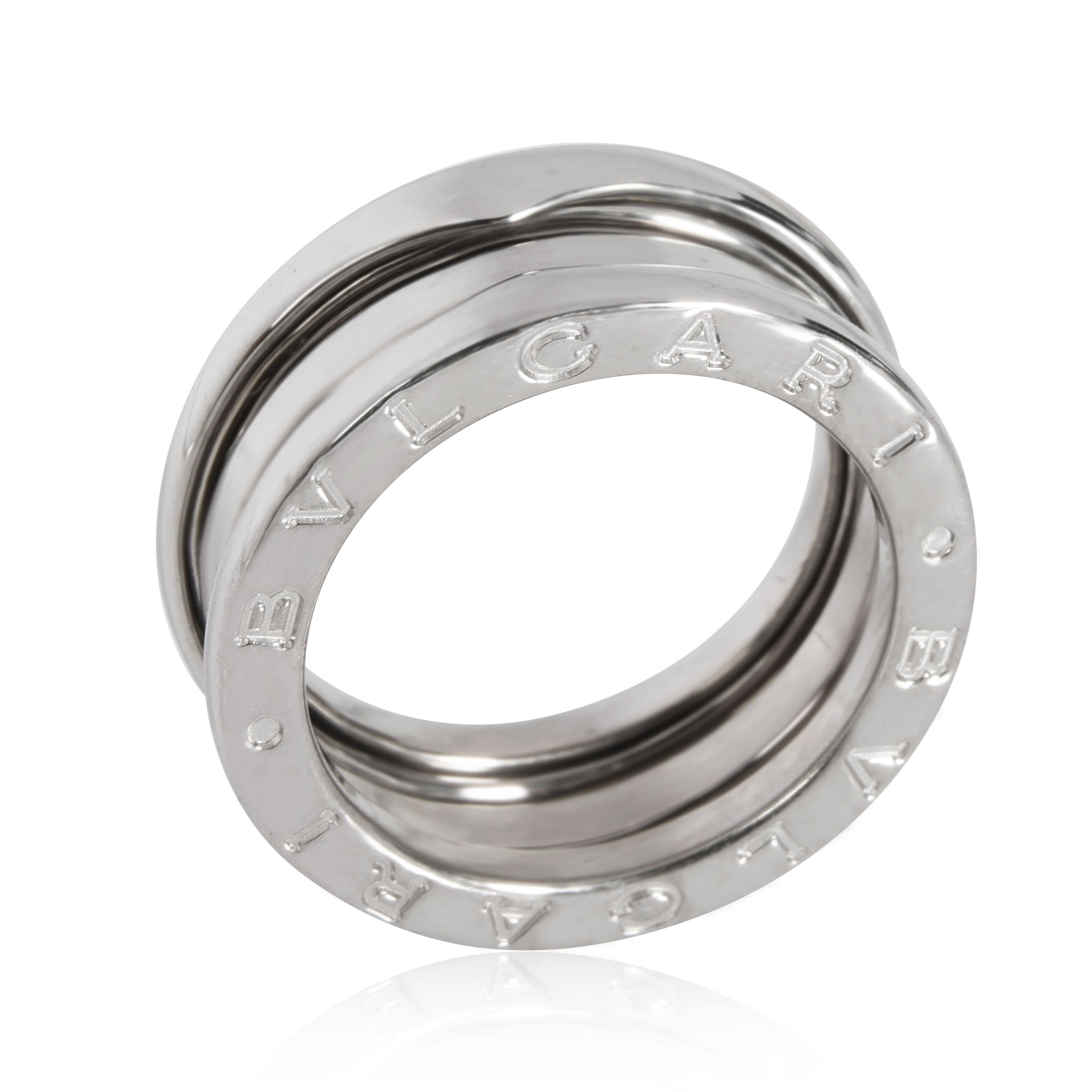 Bulgari B Zero 1 Ring in 18K White Gold

PRIMARY DETAILS
SKU: 112422
Listing Title: Bulgari B Zero 1 Ring in 18K White Gold
Condition Description: Retails for 2330 USD. In excellent condition and recently polished. Ring size is 50.
Brand: