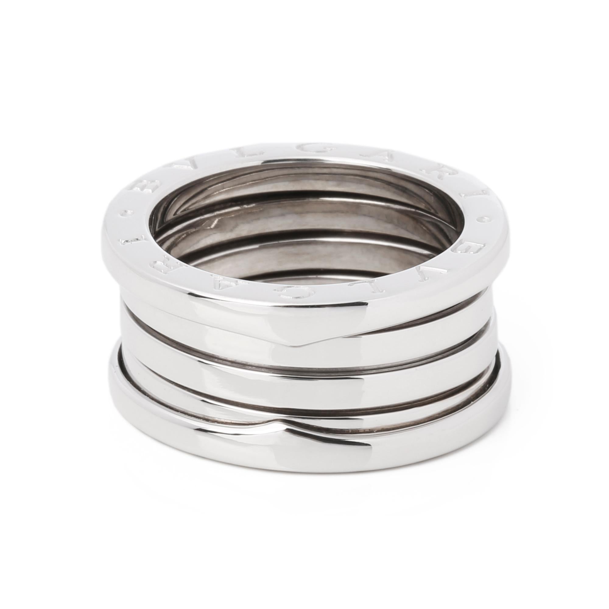 This ring by Bulgari is from their B Zero 1 collection and features a distinctive three band spiral design in 18ct white gold. Complete with a Xupes presentation box. Our Xupes reference is J699  should you need to quote this.