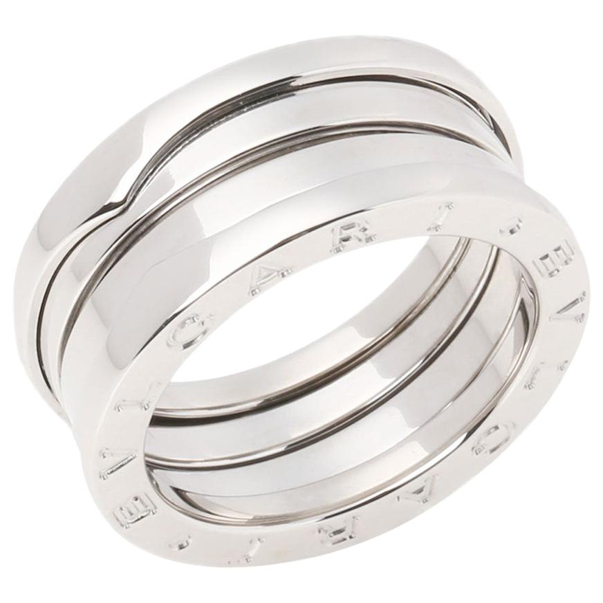 Bulgari 18ct White Gold Three Row B.Zero1 Ring For Sale