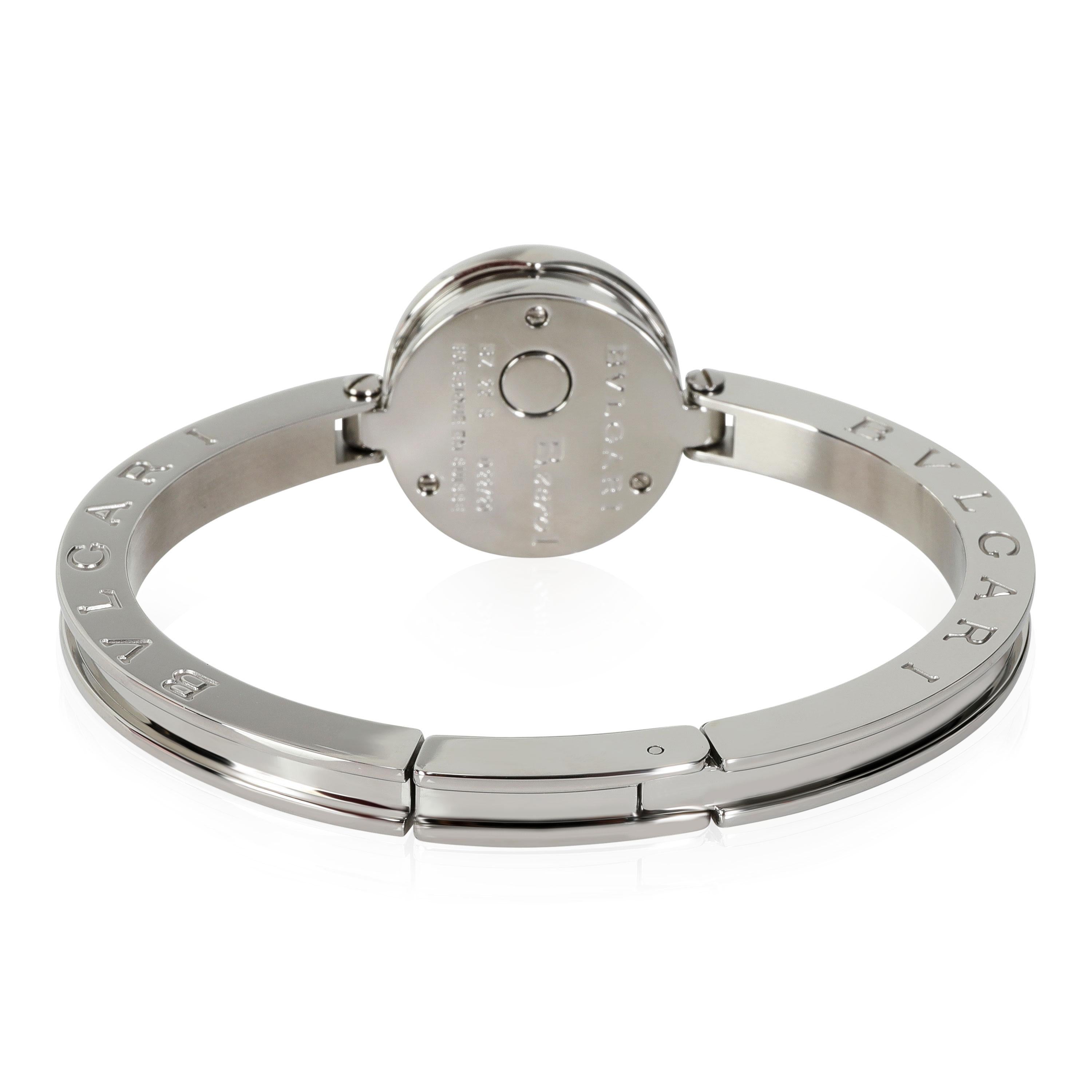 Bulgari B-Zero 101035 BZ 22 S Damenuhr in  Rostfreier Stahl

SKU: 112621

PRIMÄRE DETAILS
Marke: Bulgari
Modell: B-Zero
Herkunftsland: Schweiz
Uhrwerk Typ: Quarz: Batterie
Herstellungsjahr: 2010-2019
Zustand: Einzelhandelspreis 3750 USD. Ungetragen