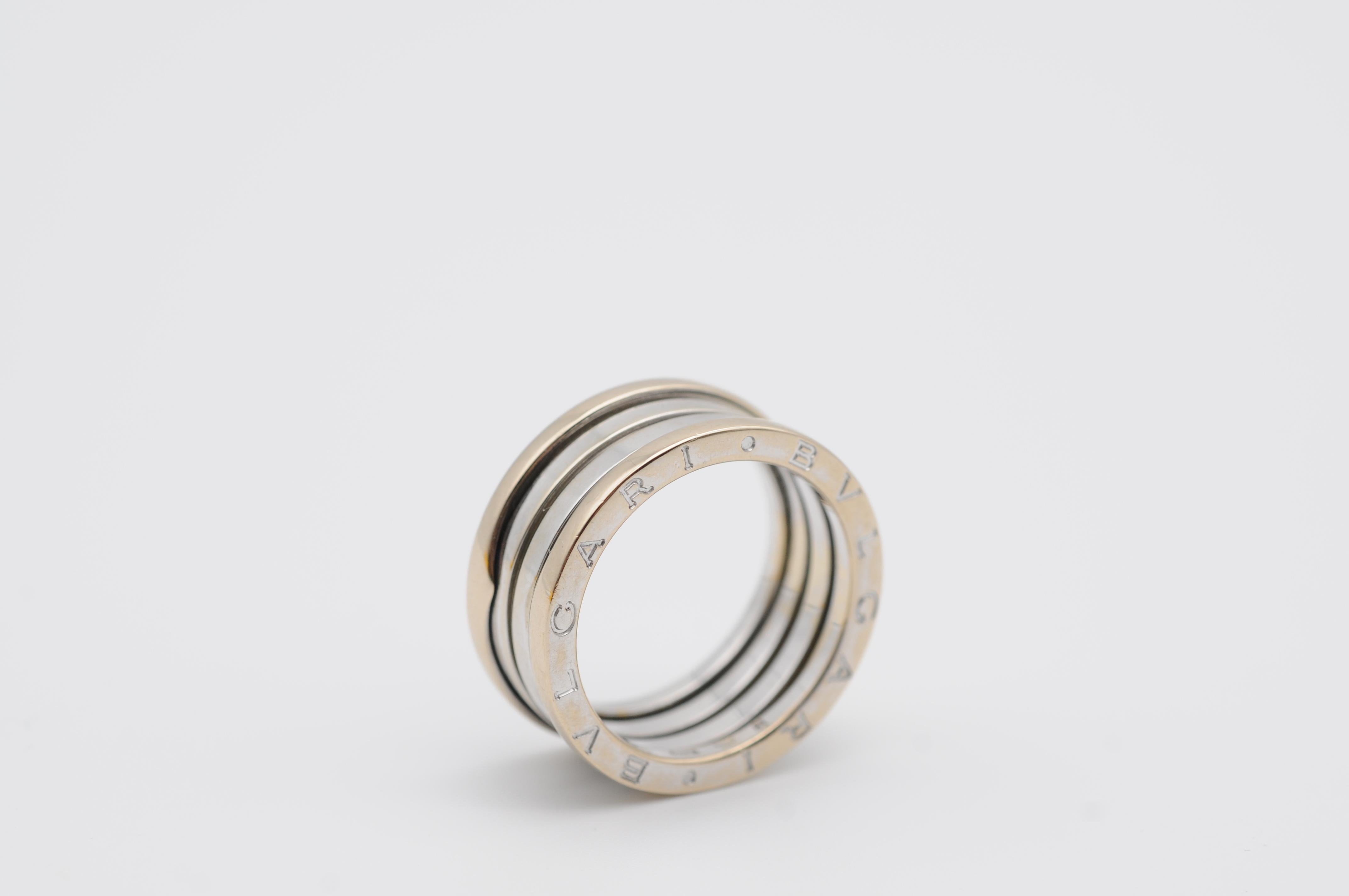 Modern Bulgari B Zero Band Ring in 18K White Gold For Sale