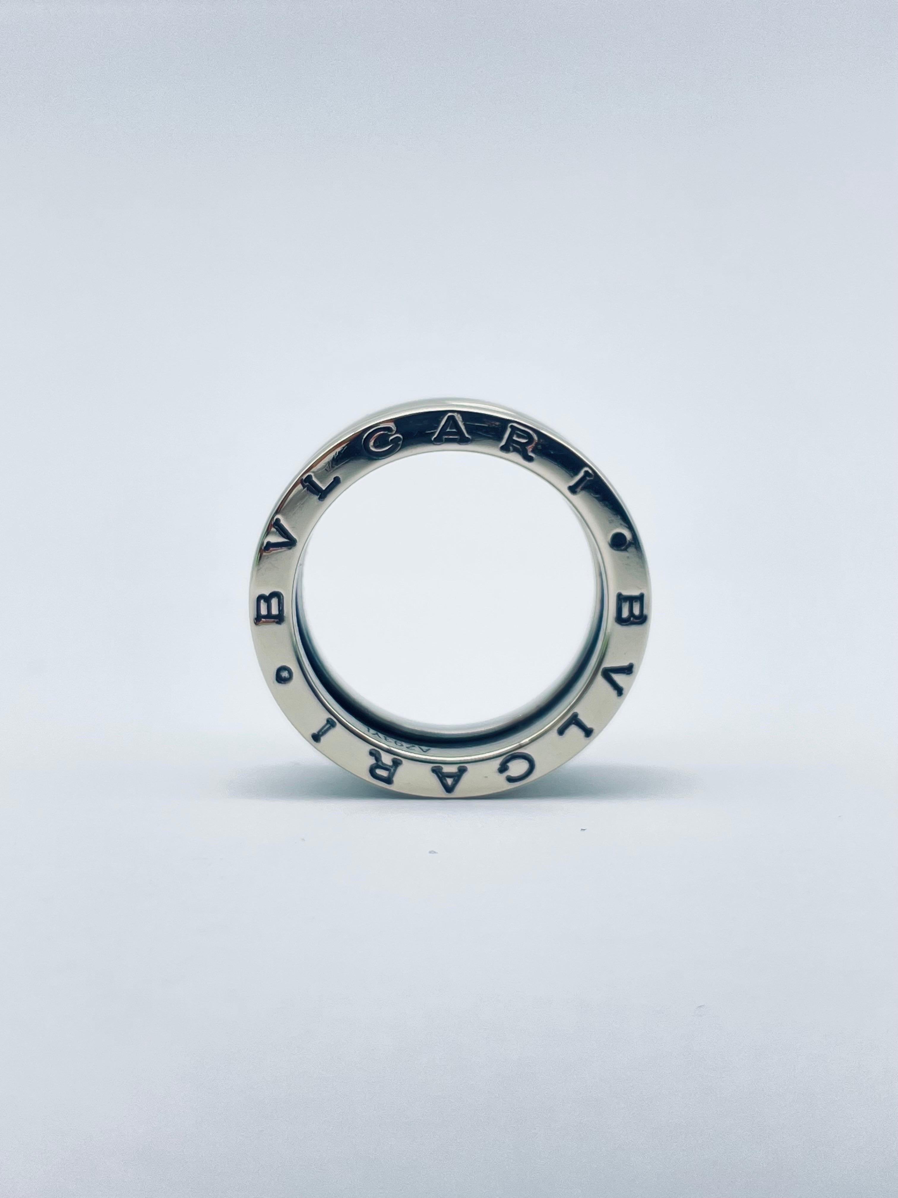 Women's or Men's Bulgari B Zero Band Ring in 18k White Gold For Sale