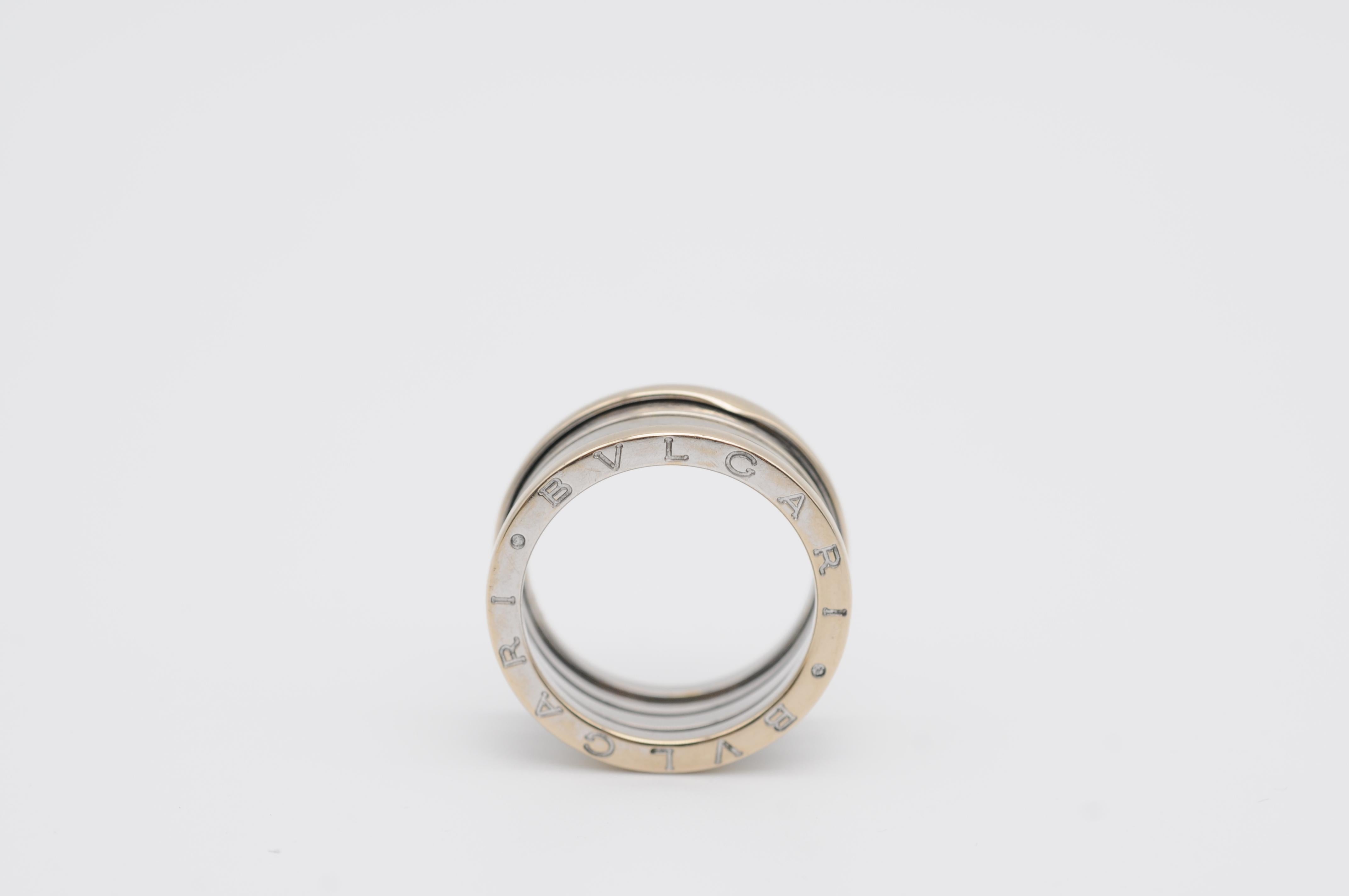 Women's or Men's Bulgari B Zero Band Ring in 18K White Gold For Sale