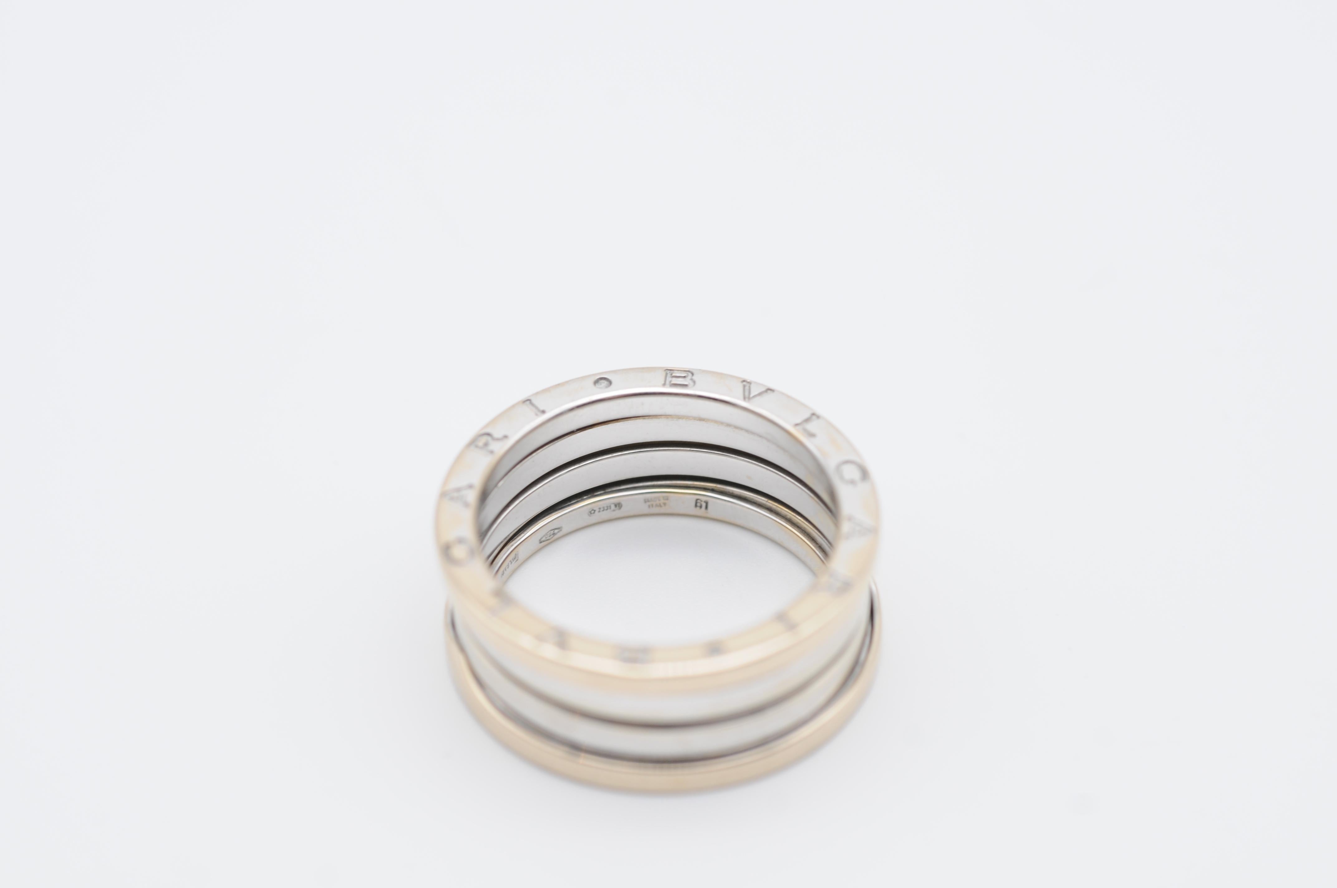 Bulgari B Zero Band Ring aus 18K Weißgold im Angebot 1