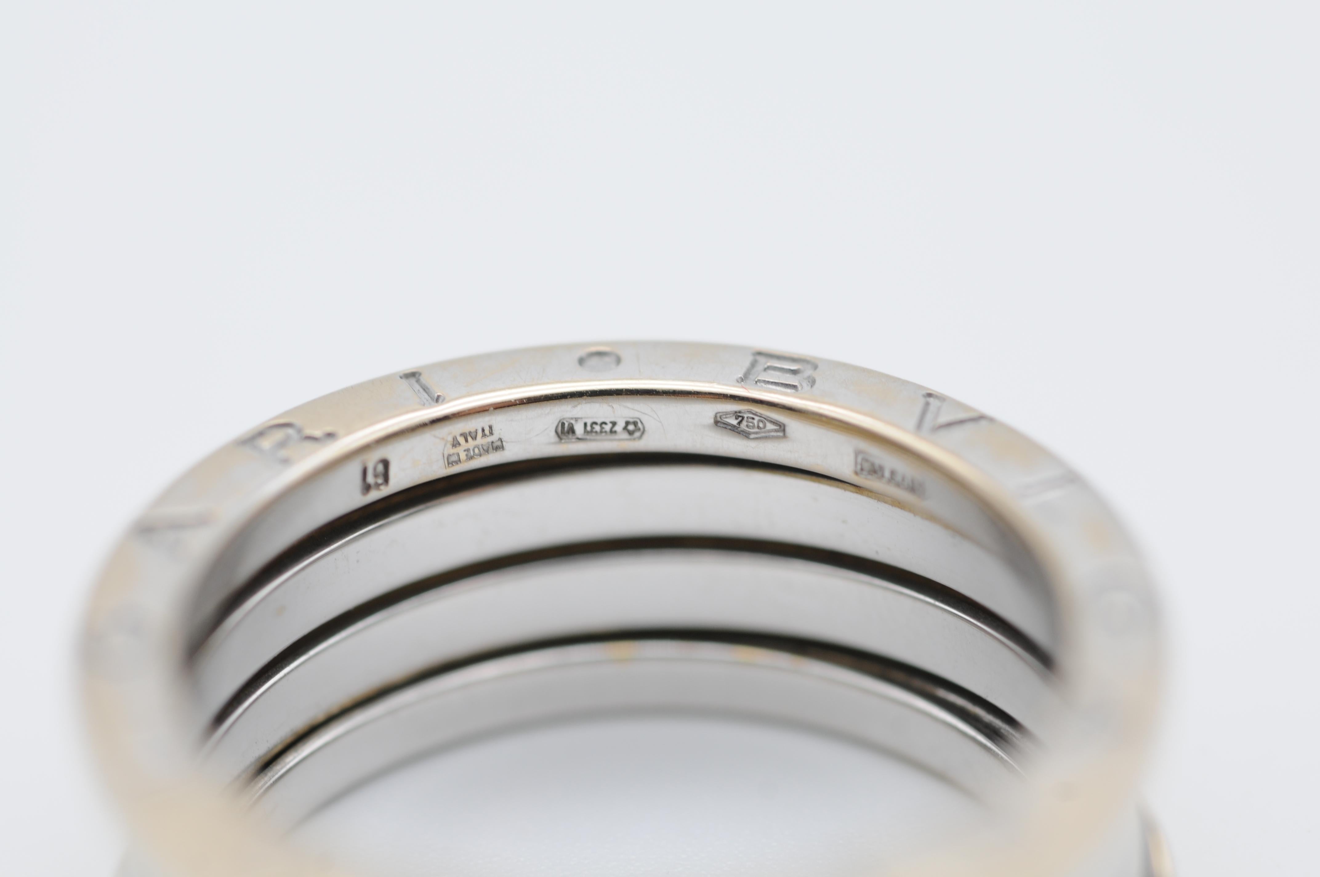 Bulgari B Zero Band Ring in 18K White Gold For Sale 3