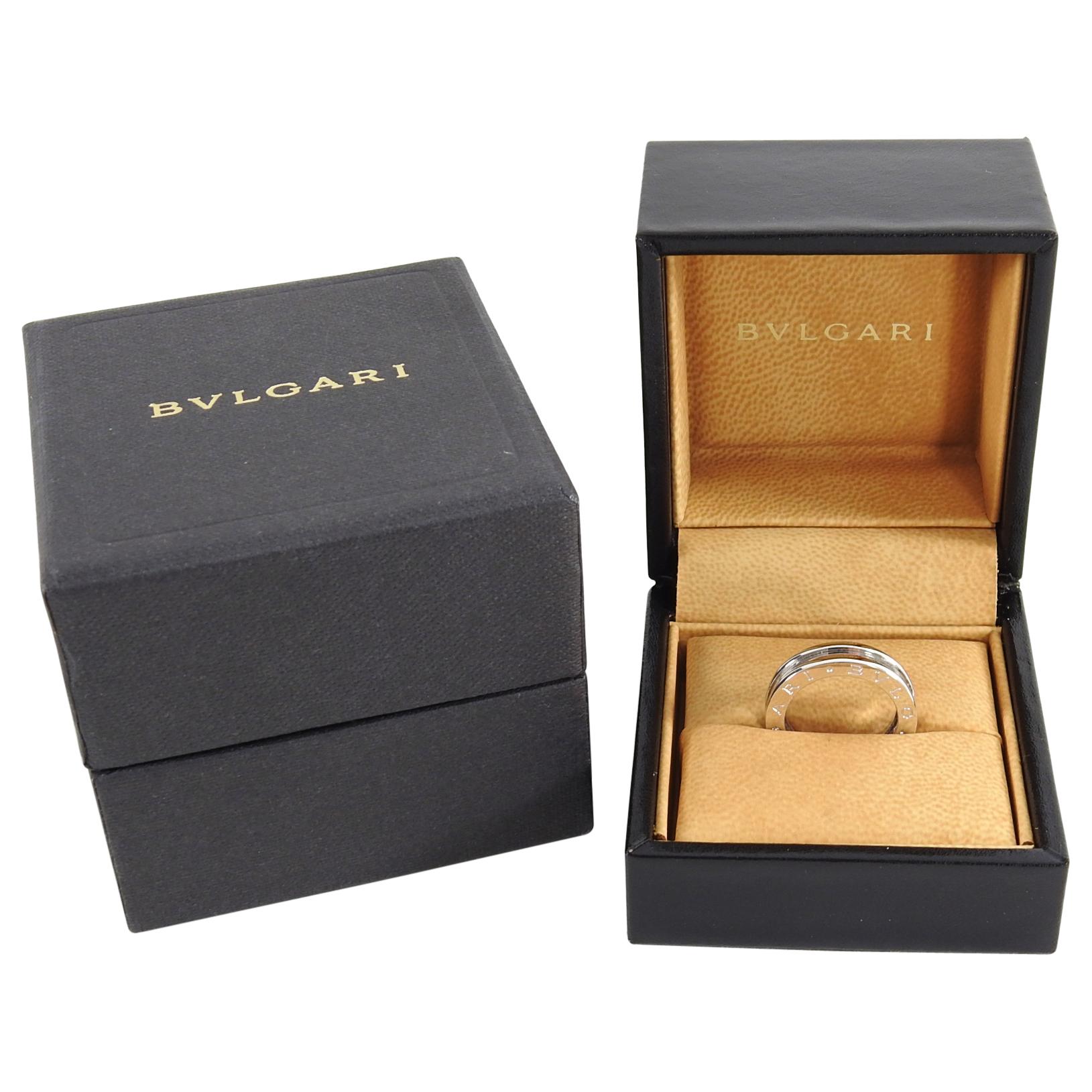 Bulgari B Zero One 18K White Gold Single Band Ring.  Original retail $1550 USD / $2075 CAD.  Single band ring in 18k white gold.  Includes original box.  Ring size 51 (USA 5-3/4).  As new condition.