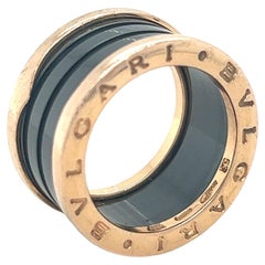 Used Bulgari B-Zero rose gold black ceramic ring model number 346523