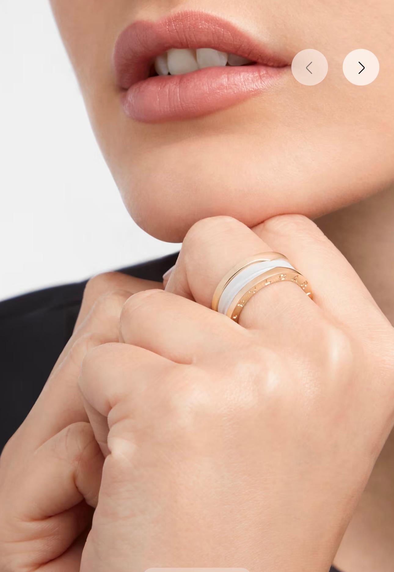 
Drawing its inspiration from the most renowned amphitheater of the world, the Colosseum, the B.zero1 ring is a true statement of Bvlgari’s creative vision, challenging the very essence of jewelry design. The purity of its distinctive spiral is a