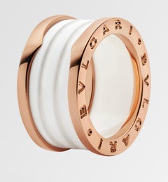 Bulgari B Zero, large bracelet d'éternité en or rose 18 carats à quatre anneaux