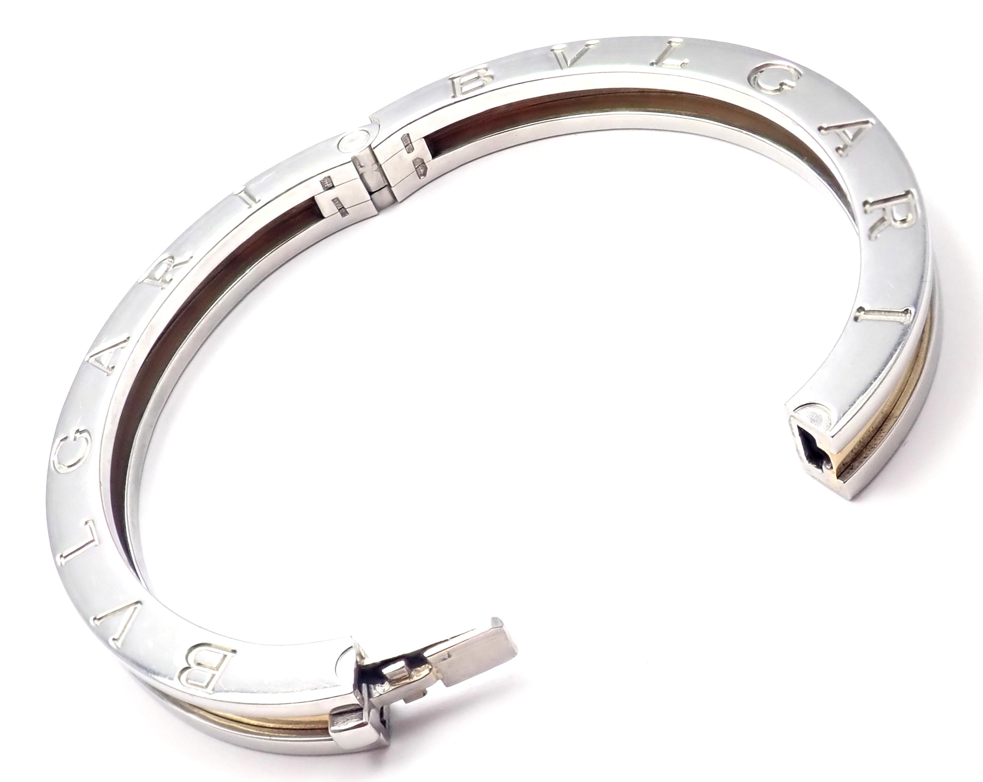 Bulgari B-Zero Yellow Gold and Stainless Steel Bangle Bracelet 1