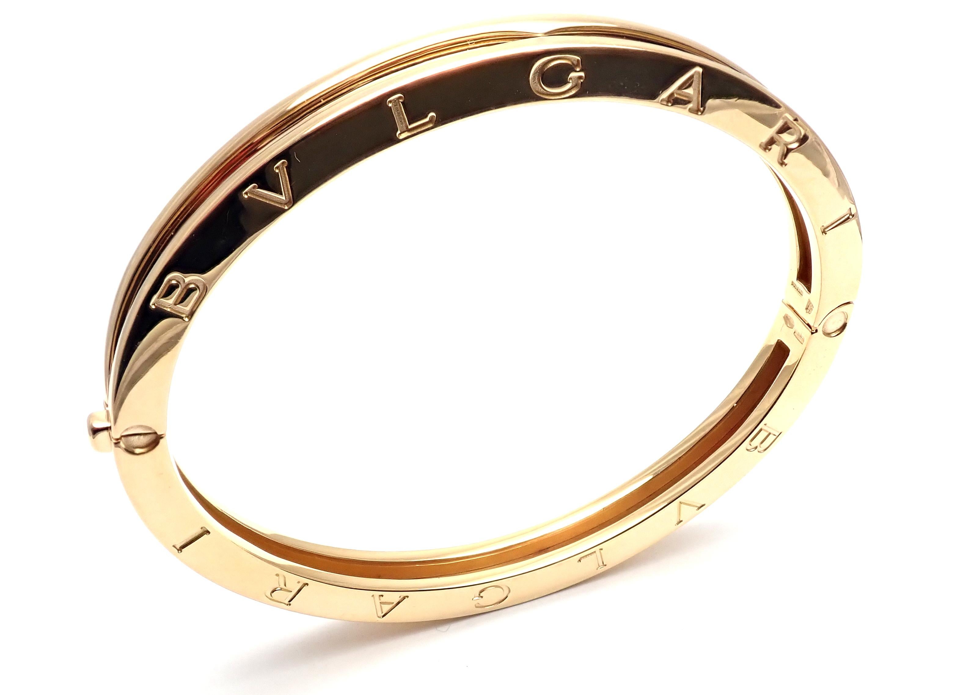 18k Yellow Gold B-Zero Bangle Bracelet by Bulgari.
This bracelet is size large.
Details: 
Length: fits from 7.5