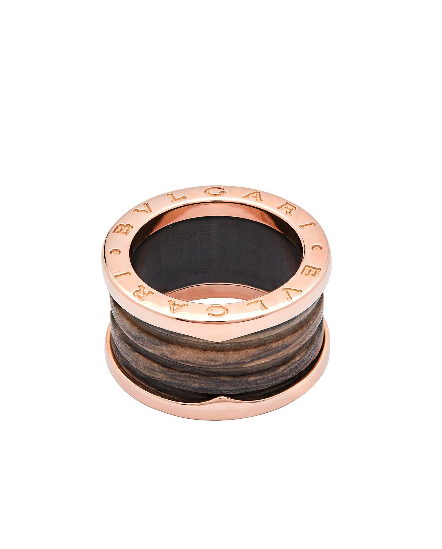 Bulgari B Zero1 limited edition marble ring In Good Condition For Sale In Addlestone, GB