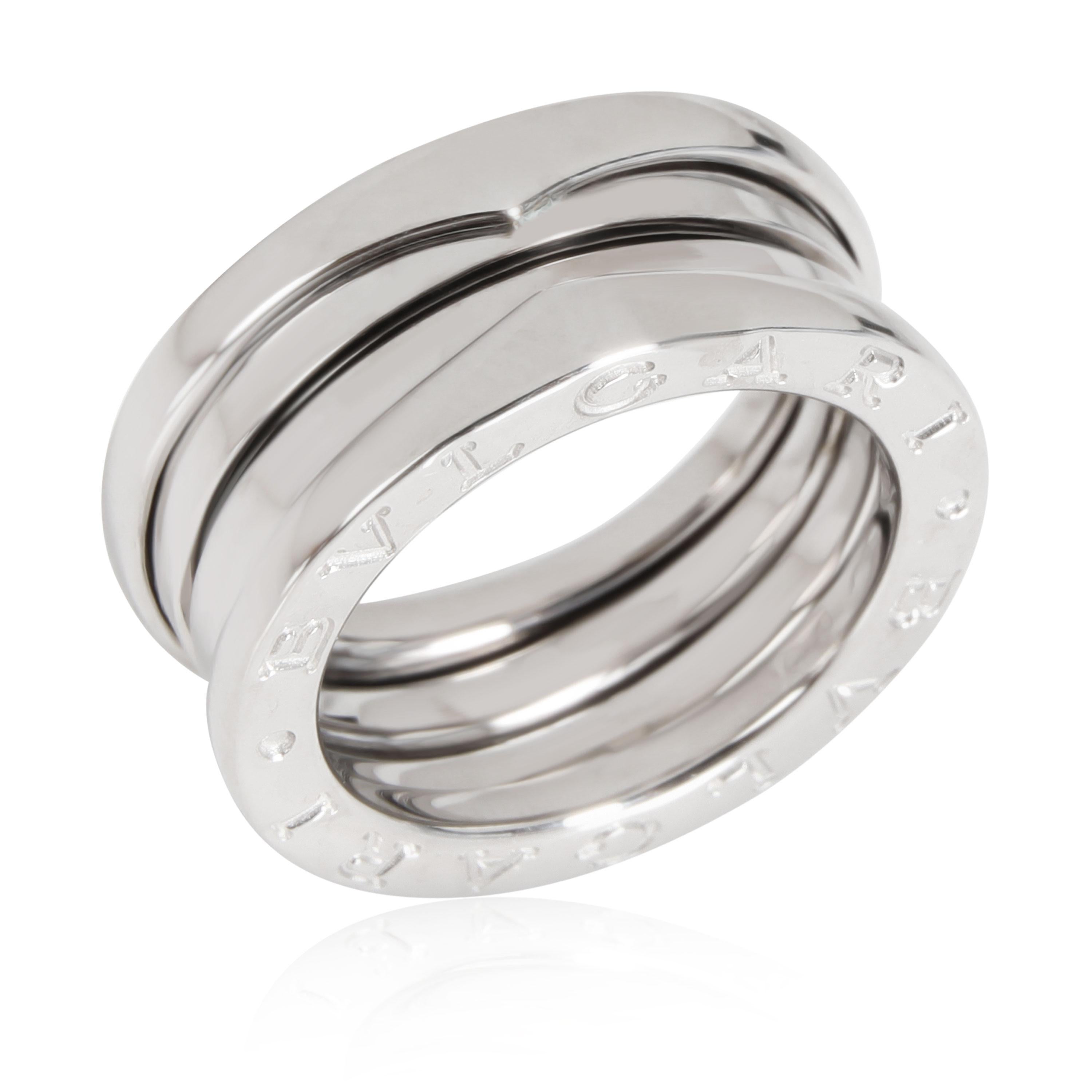 Bulgari B. Zero1 Three-Band Ring in 18k White Gold In Excellent Condition For Sale In New York, NY