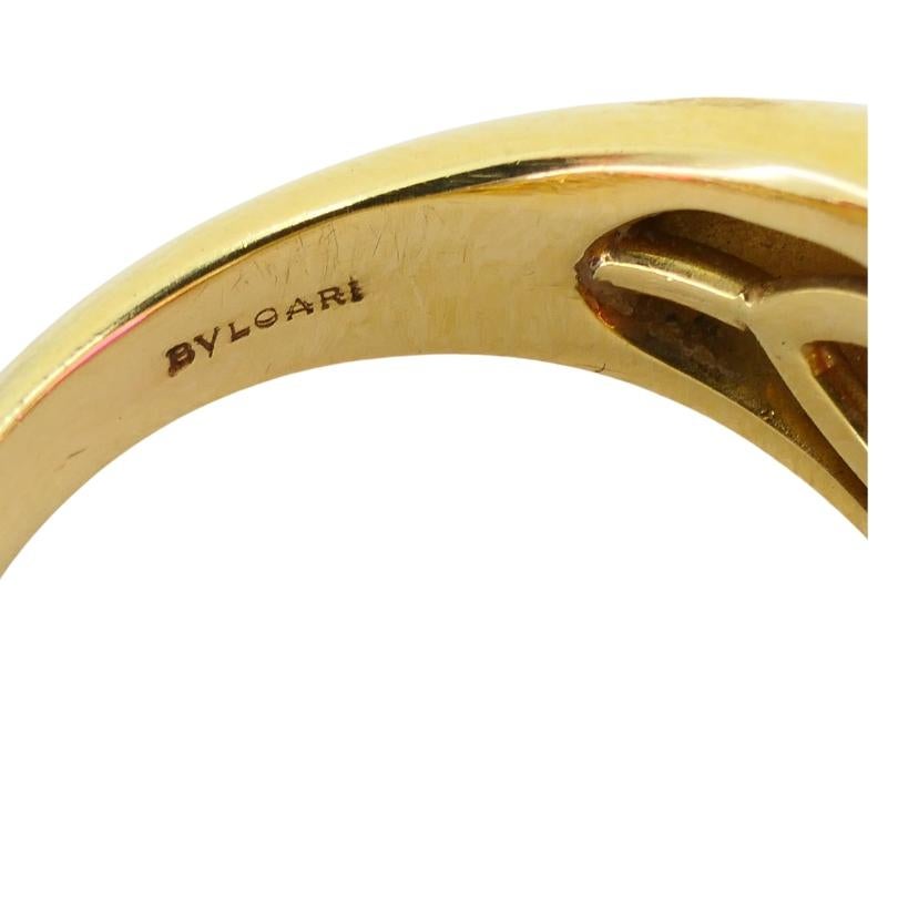 Bvlgari Bulgari Band Ring 18k Gold Cabochon Ruby Diamond AGL Certificate For Sale 2