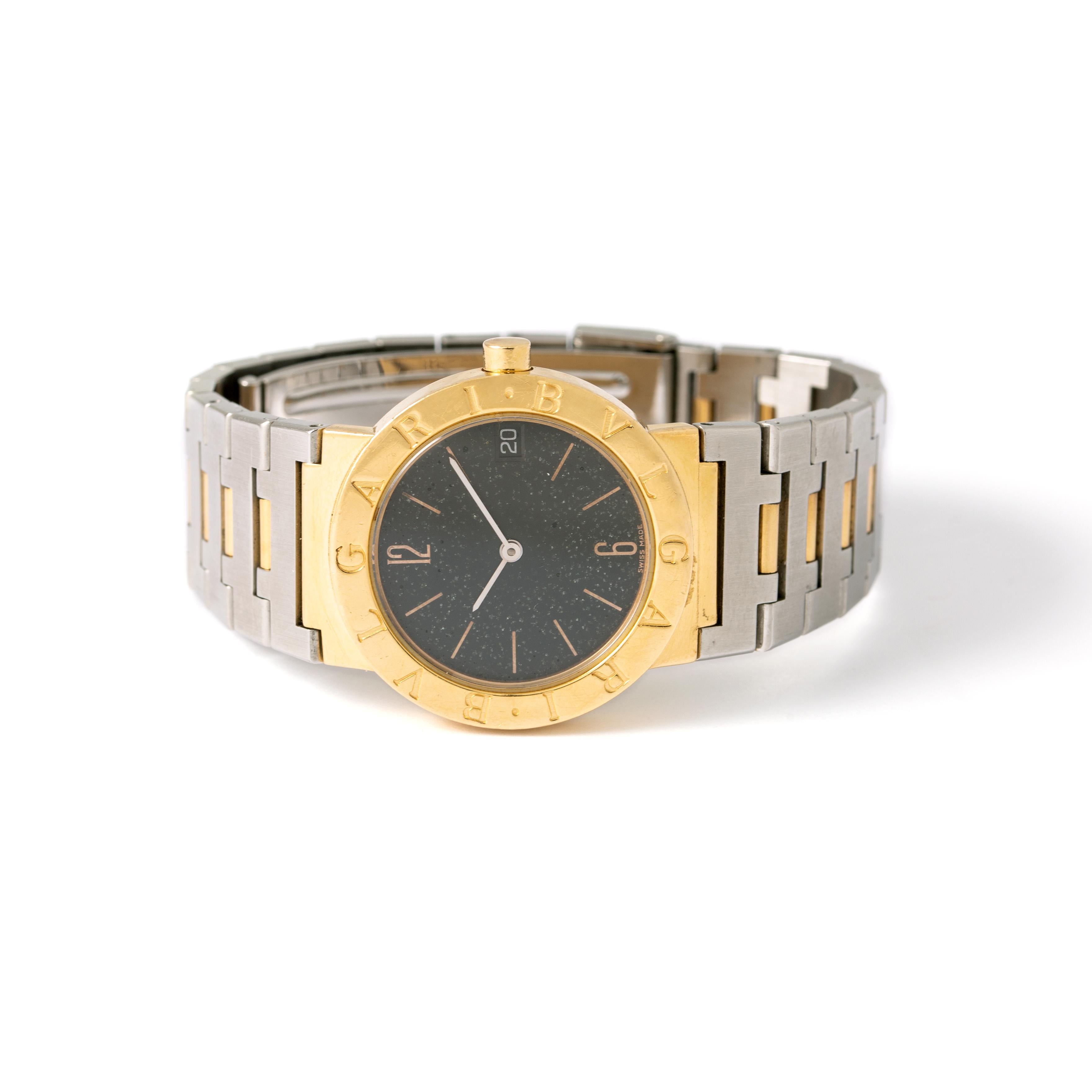 Bulgari Bulgari BB 30 GSD Stainless Steel & 18K Yellow Gold
Bvlgari Stainless Steel & 18K Yellow Gold ladies wristwatch. 
Black dial, Arabic numeral hour markers, date display at 3 o’clock, an 18K Yellow Gold 30mm case, winder and bezel, a Stainless