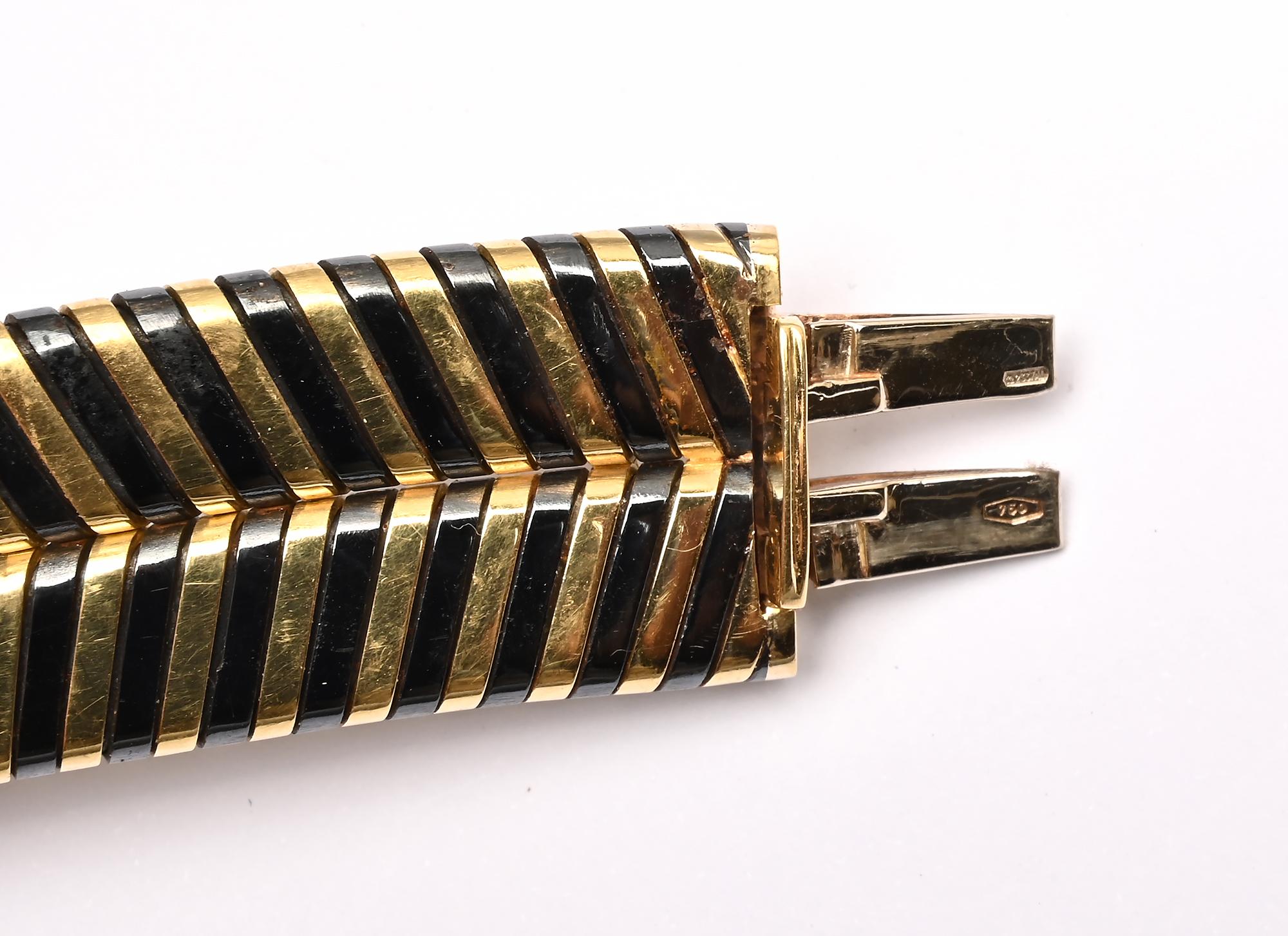Contemporary Bulgari Black and Yellow Gold Collar Necklace