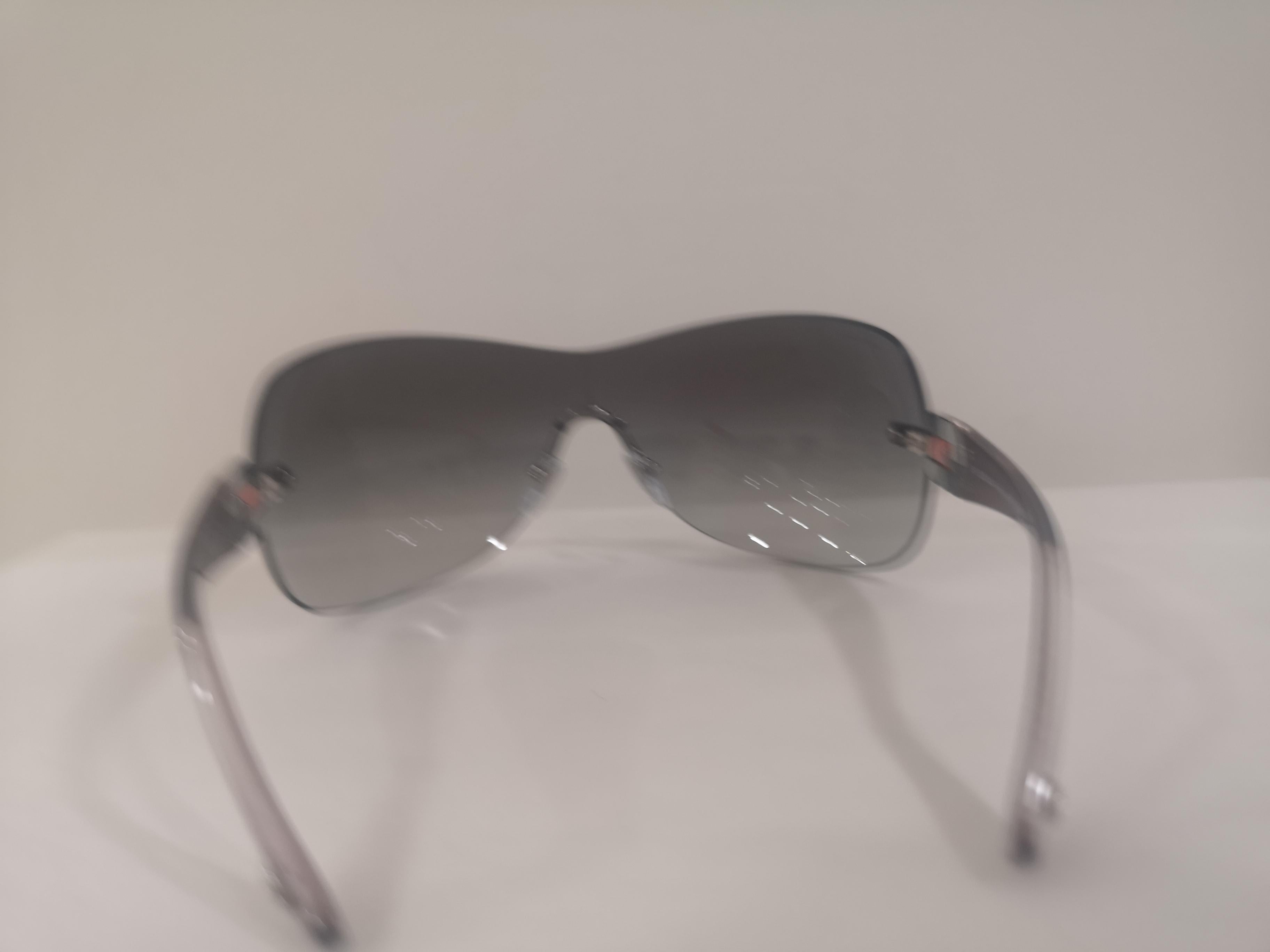 Gray Bulgari black mask pink stem swarovski sunglasses NWOT
