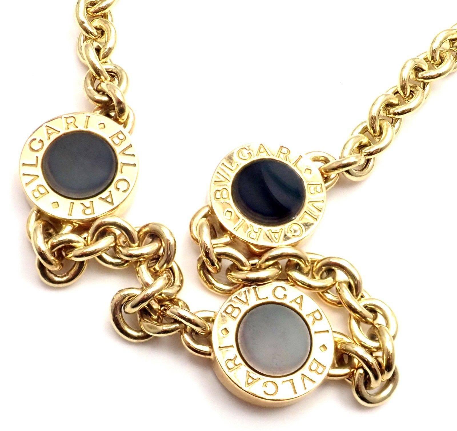 Bulgari Black Onyx Link Yellow Gold Necklace 3