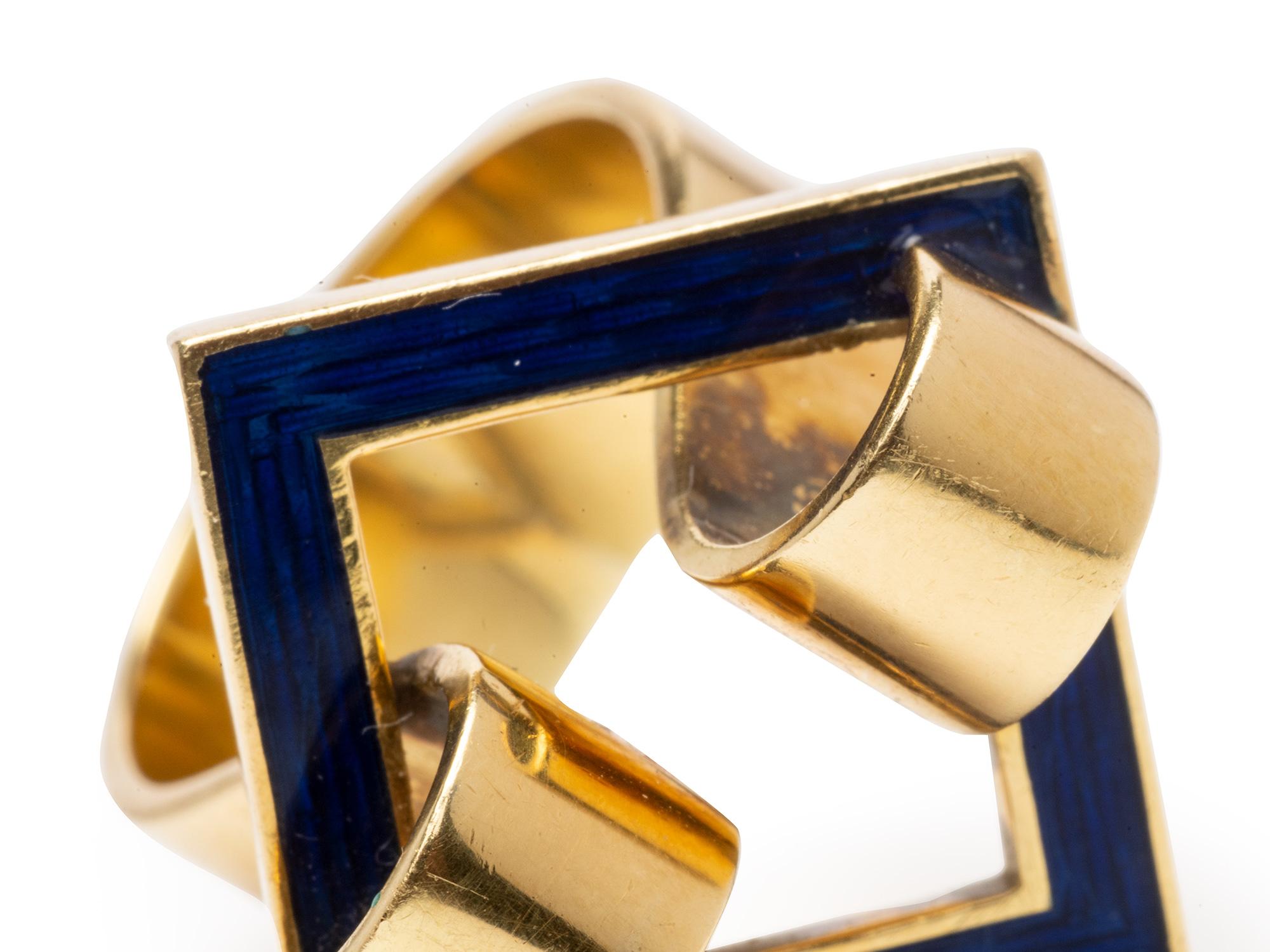 Anello Bulgari con smalto blu in vendita 1