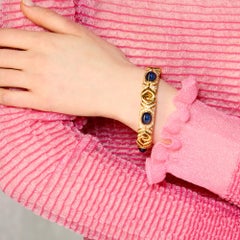 Bulgari Blue Sapphire and 18k Gold Bracelet Circa 1970