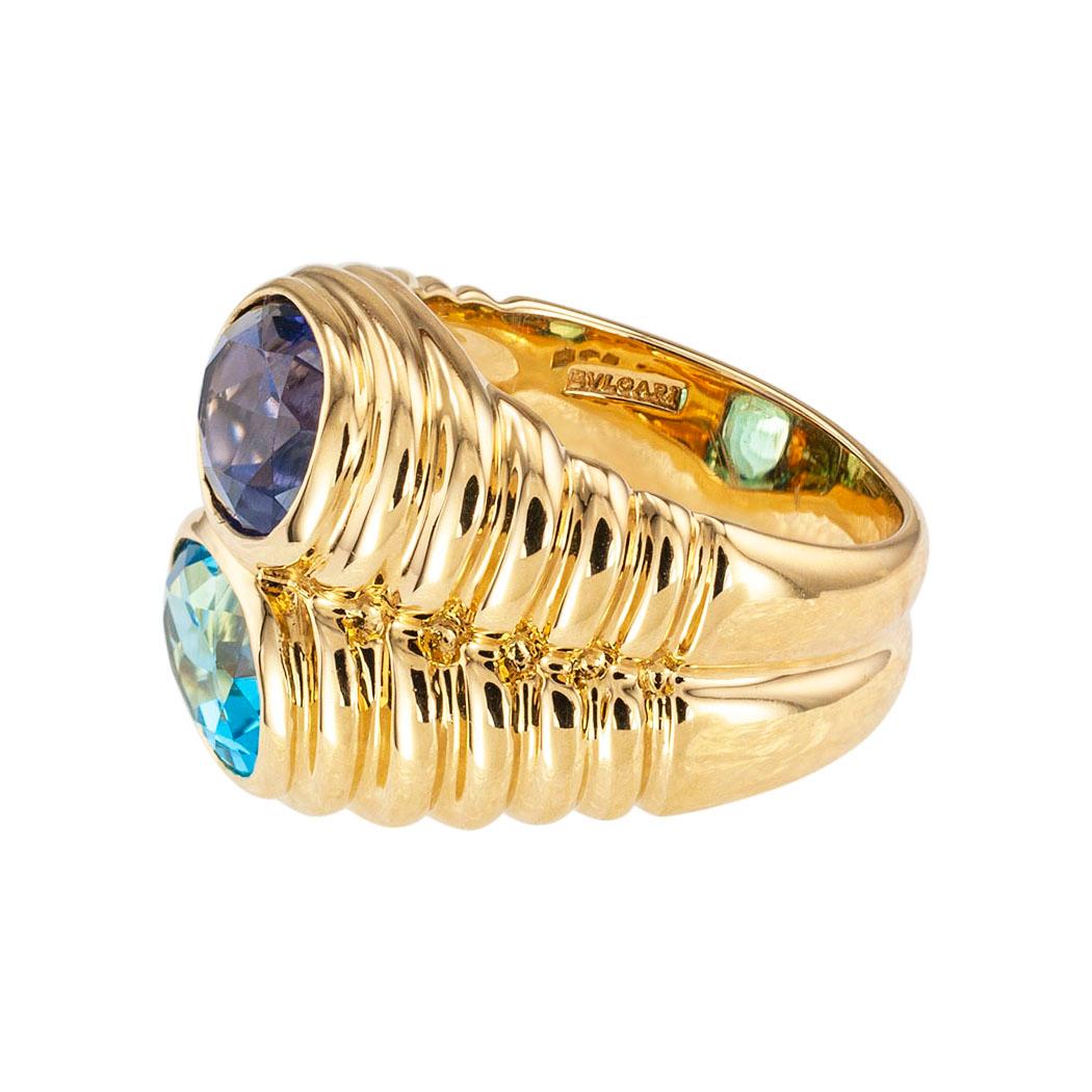double stone gold ring