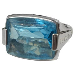 Bulgari Blue Topaz White Gold Ring