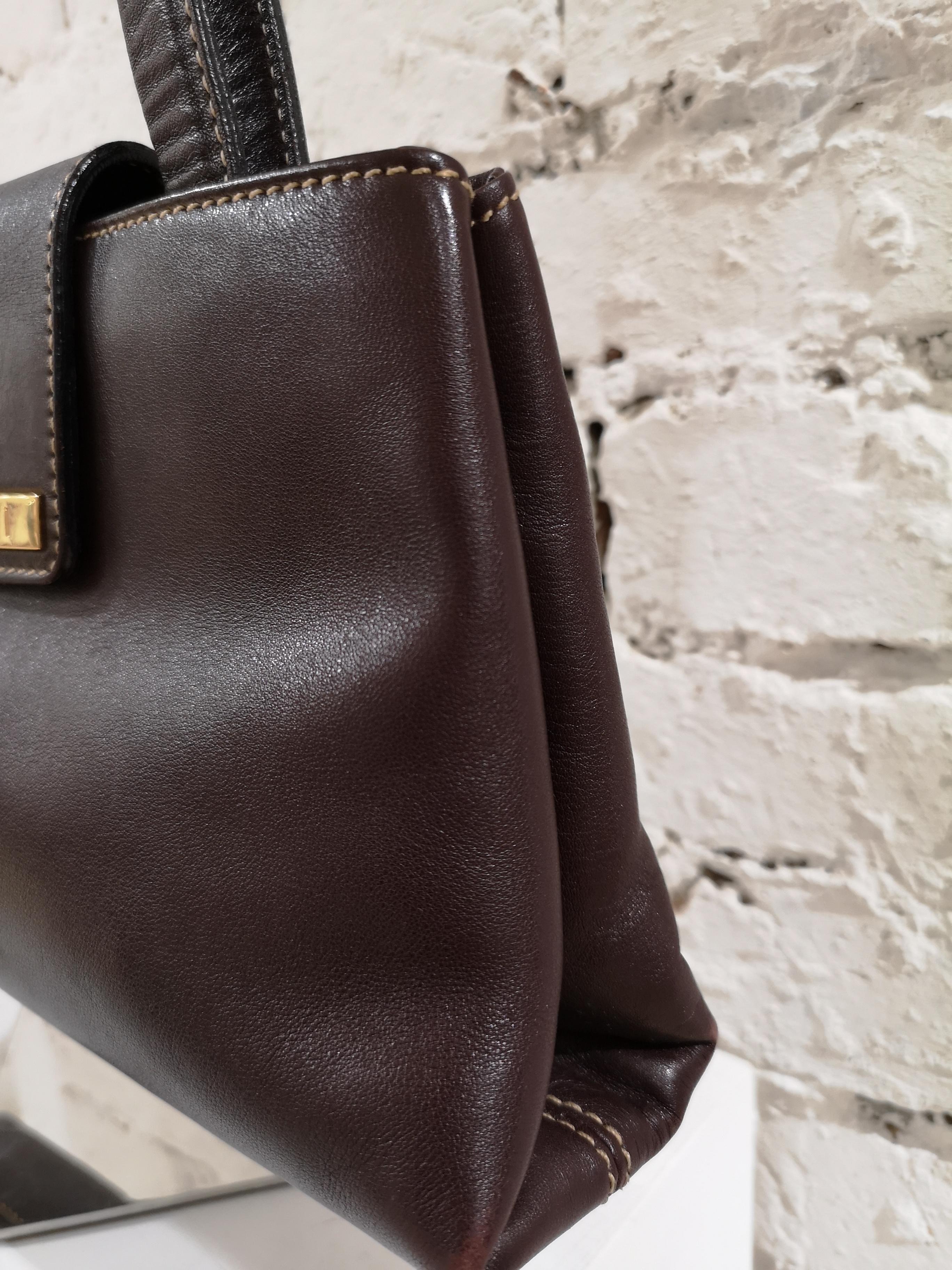 Bulgari Brown Leather Shoulder Bag 4