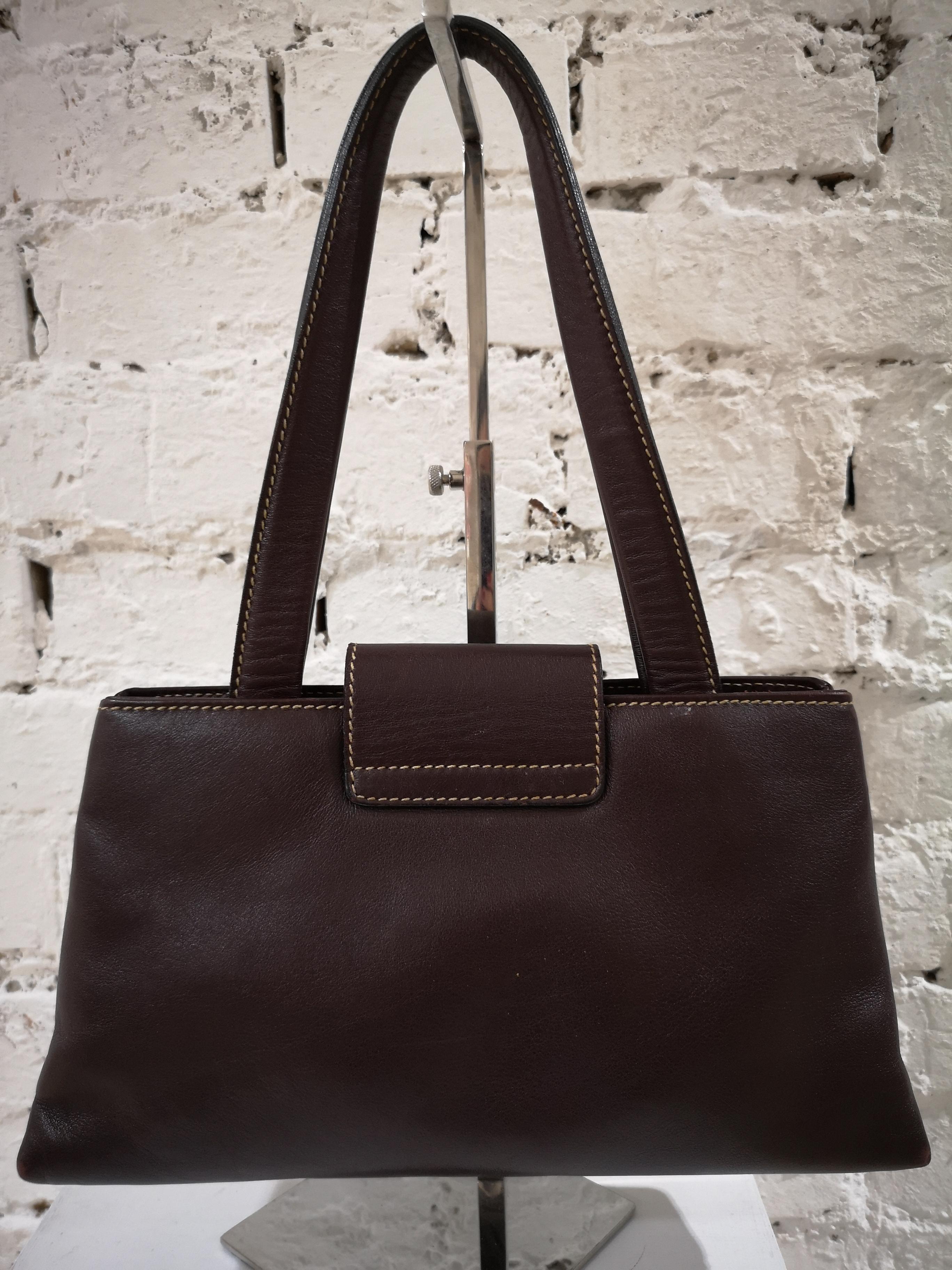 Bulgari Brown Leather Shoulder Bag 6
