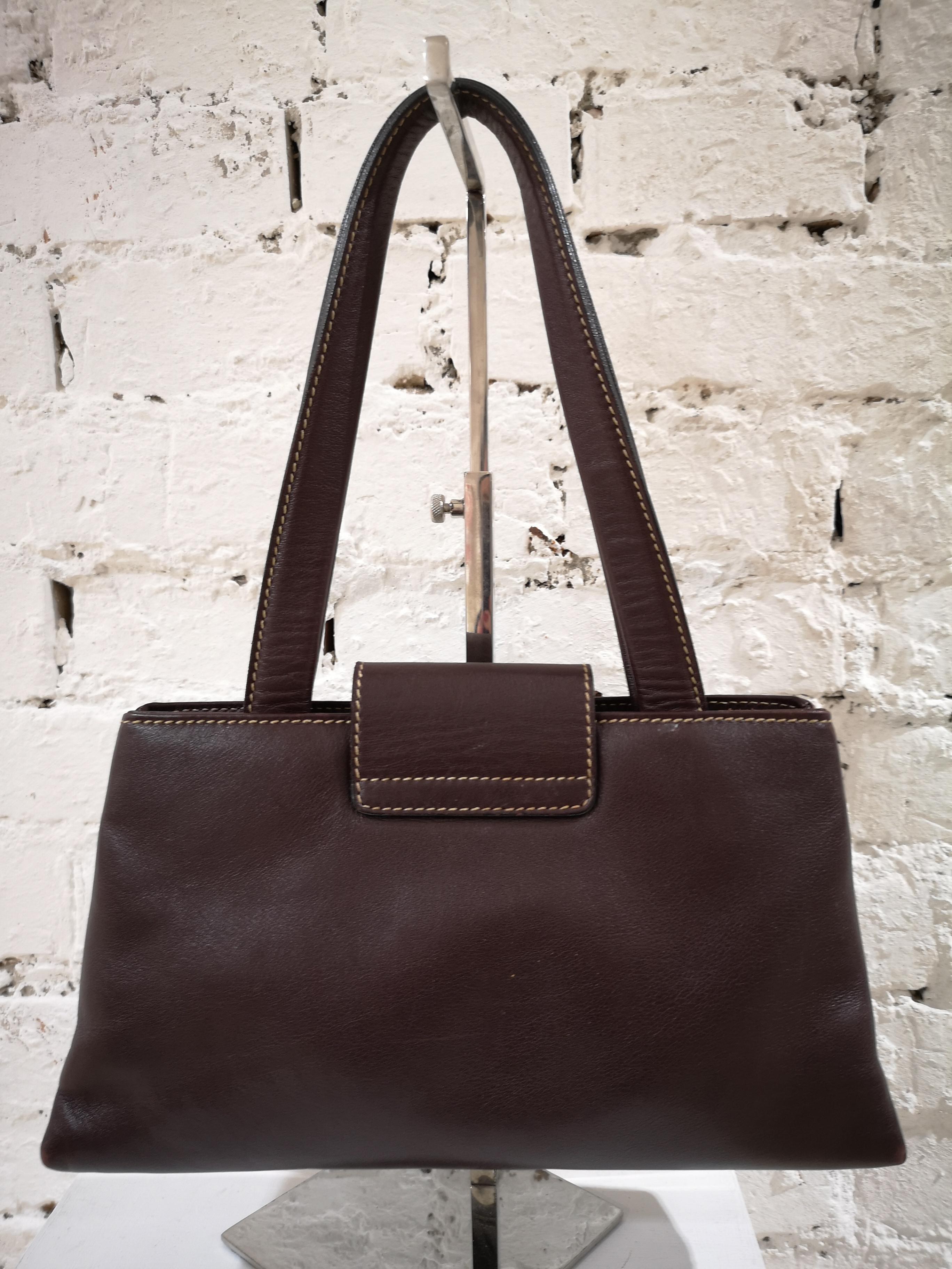 Bulgari Brown Leather Shoulder Bag 7
