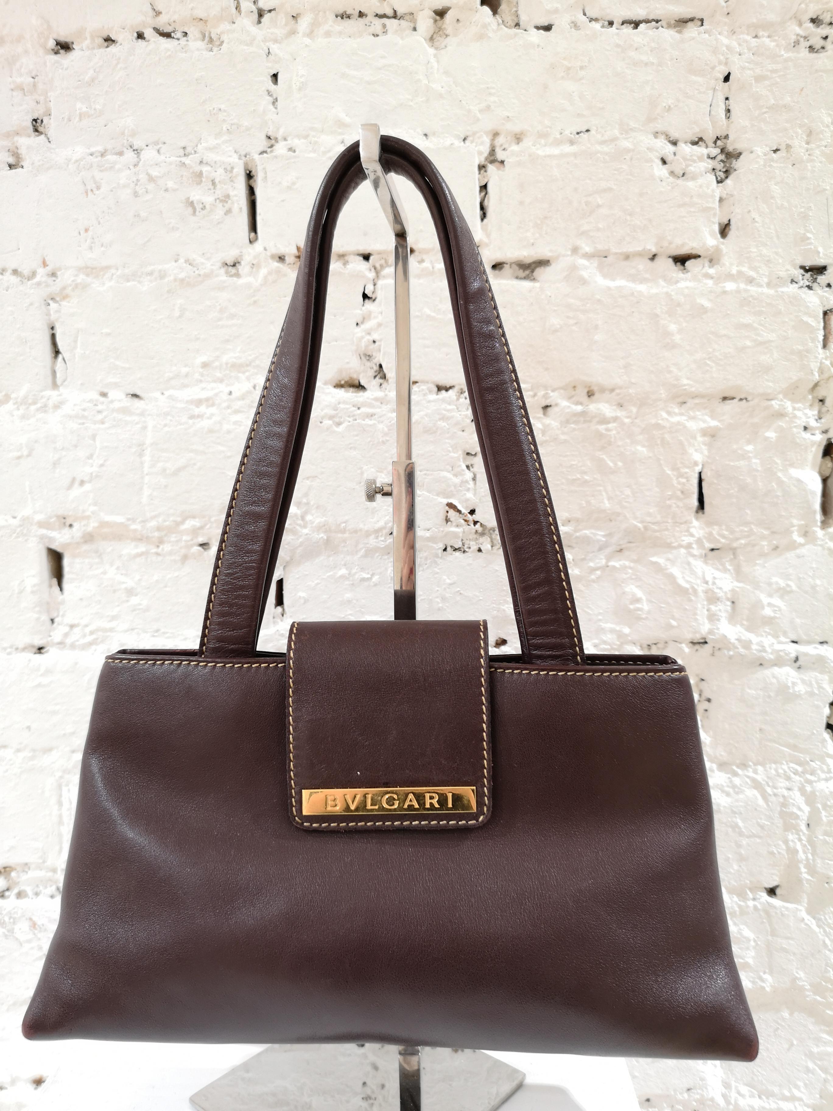 Women's Bulgari Brown Leather Shoulder Bag