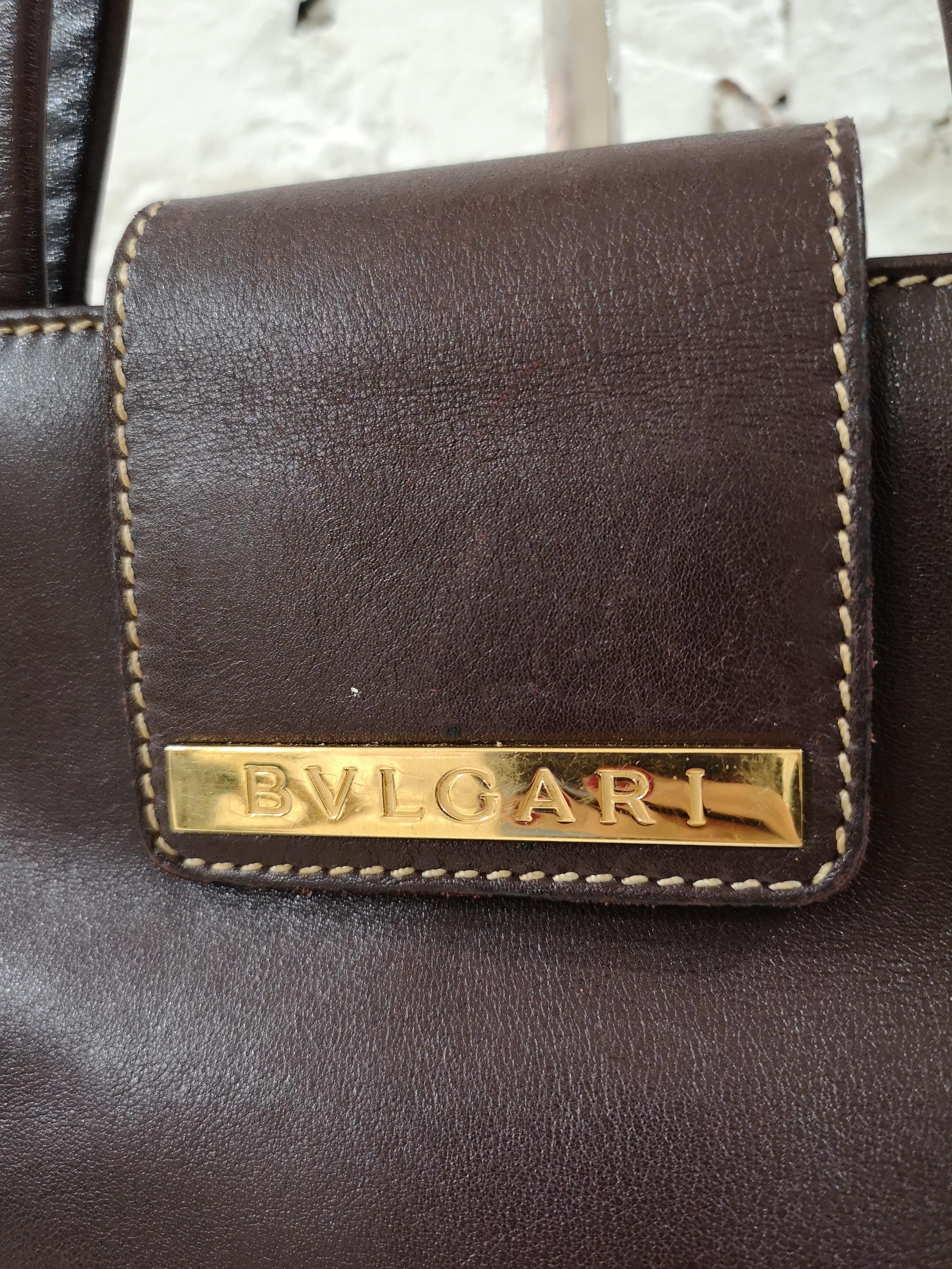 Bulgari Brown Leather Shoulder Bag 2