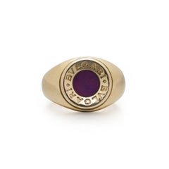 Bulgari Bulgari 18KT Gold and Amethyst Signet Ring