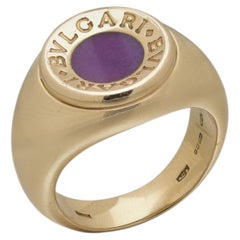 Bulgari Bulgari 18KT Gold and Amethyst Signet Ring