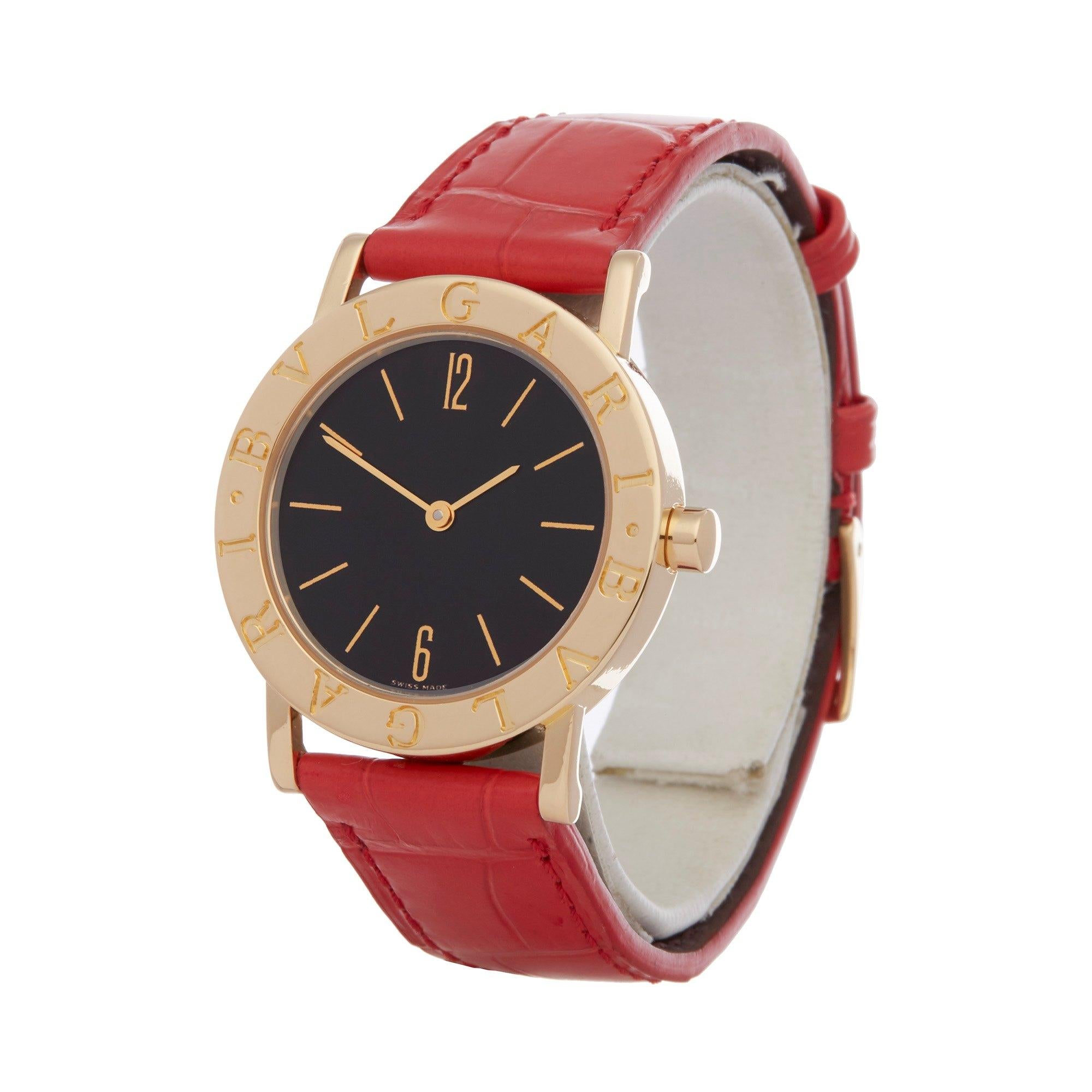 Xupes Reference: W007990
Manufacturer: Bulgari
Model: Bulgari
Model Variant: B-Zero
Model Number: BB 30 GL
Age: 1987
Gender: Ladies
Complete With: Bulgari Box & Open Guarantee
Dial: Black Baton
Glass: Sapphire Crystal
Case Size: 30mm
Case Material: