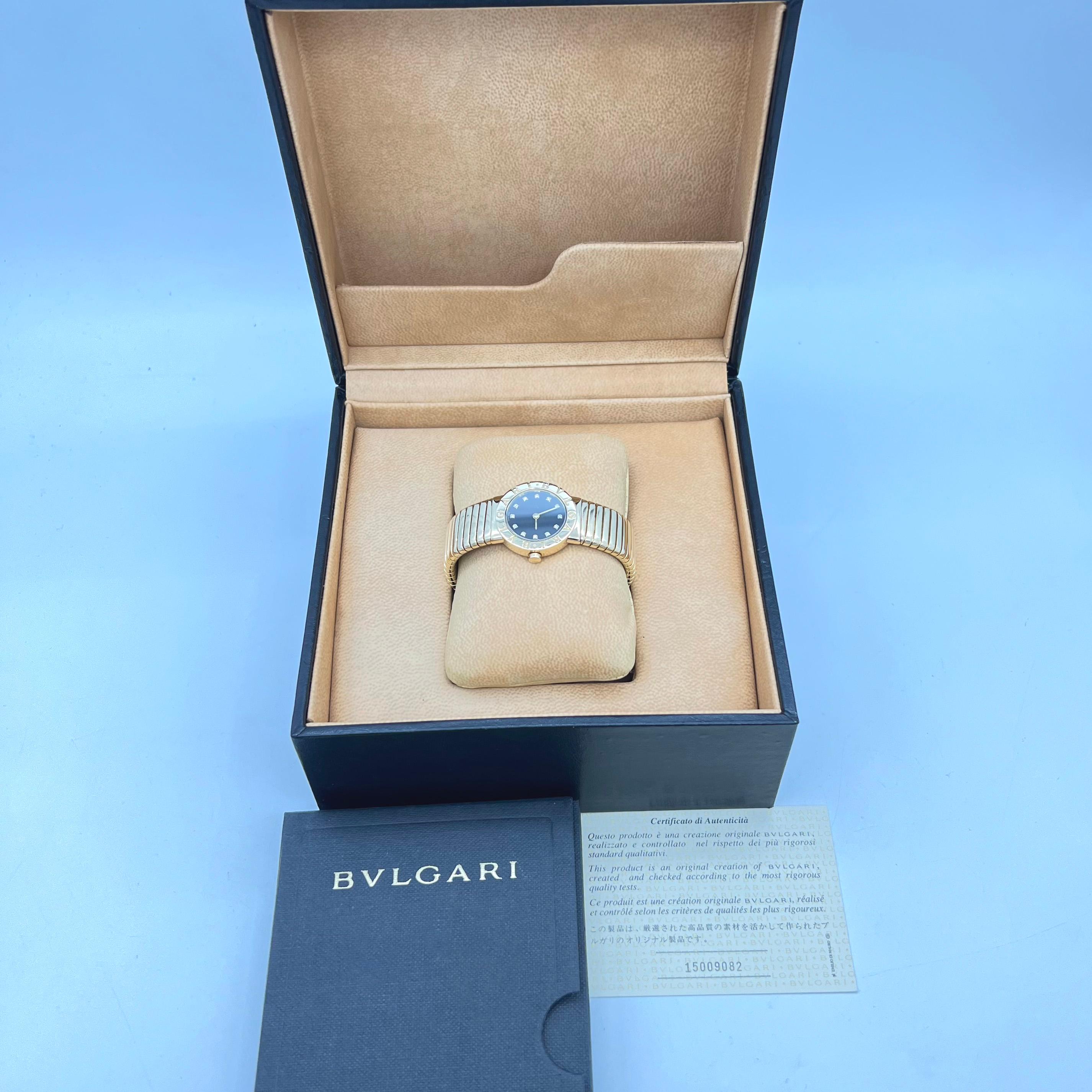 Bulgari Bulgari BB 23 2T 18KT yellow gold lady's watch with Box & Papers For Sale 5
